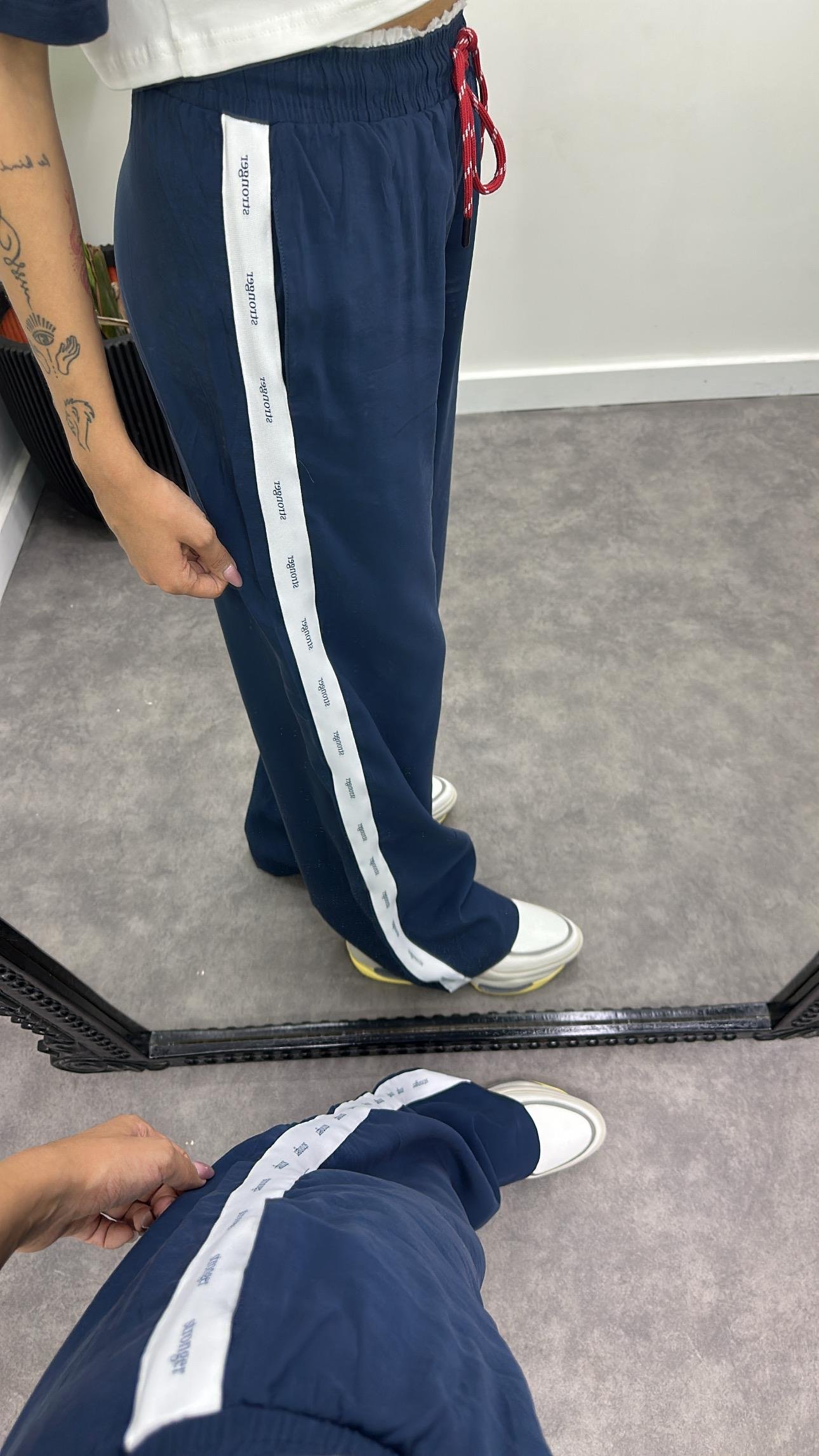 Tasarım Yan Şeritli Tensel Pantolon