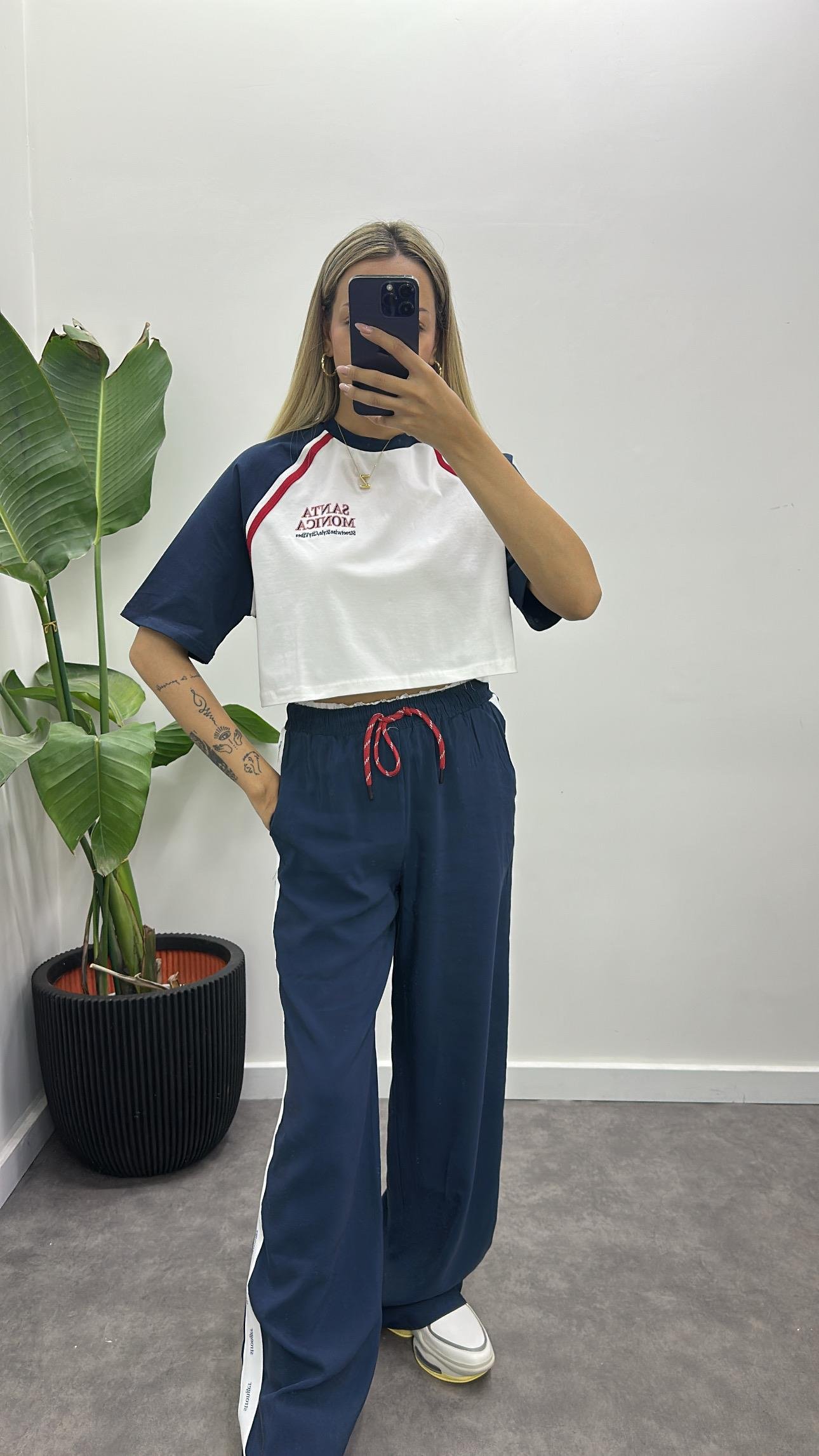 Tasarım Yan Şeritli Tensel Pantolon