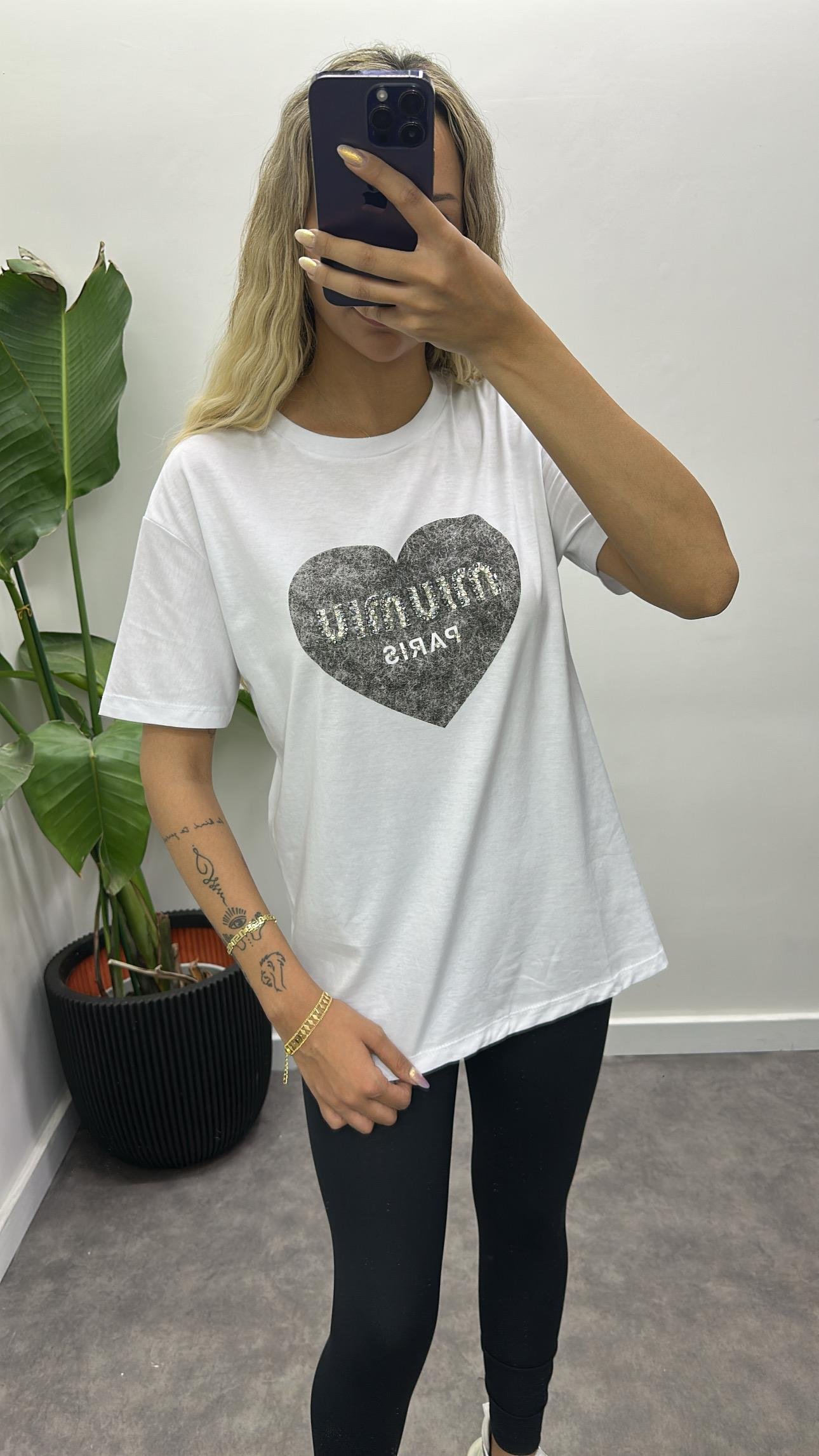 Taşlı MiuMiu T-Shirt