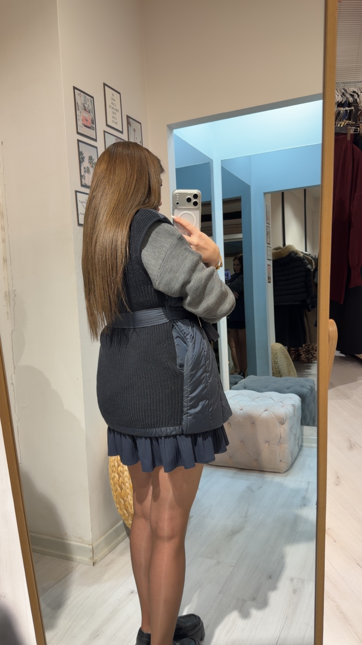 Triko Detay Şişme Yelek