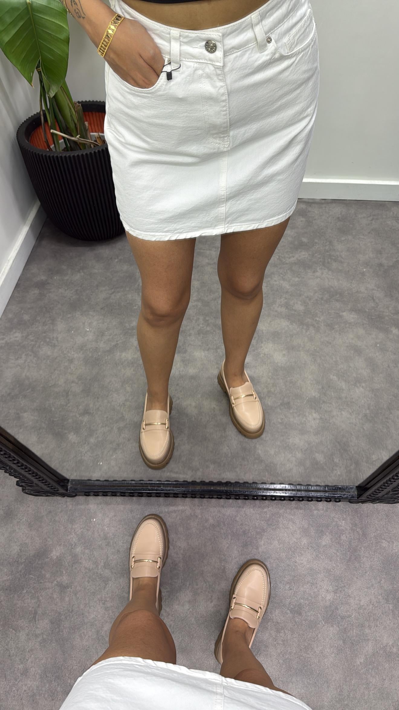 White Mini Jean Etek