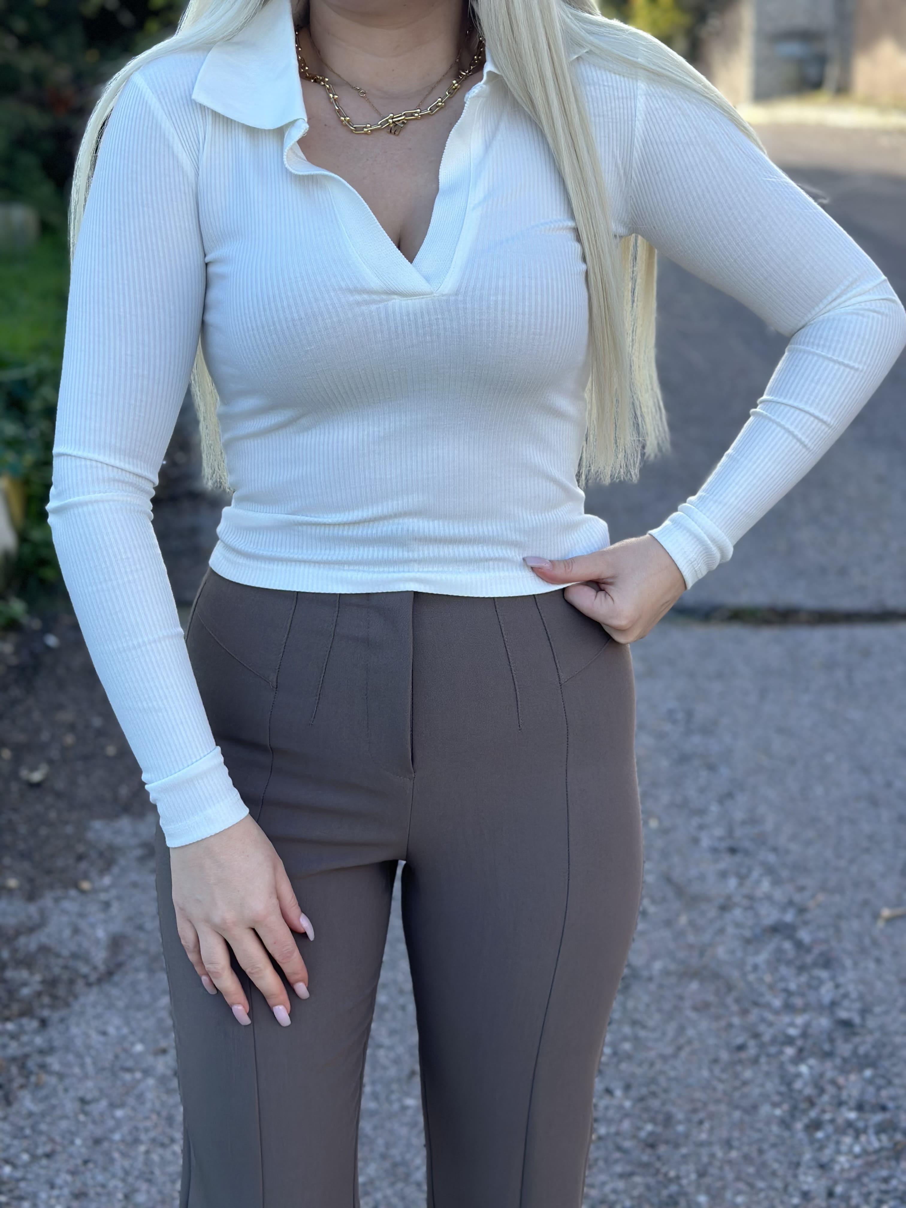 Yakalı Fitilli Bluz