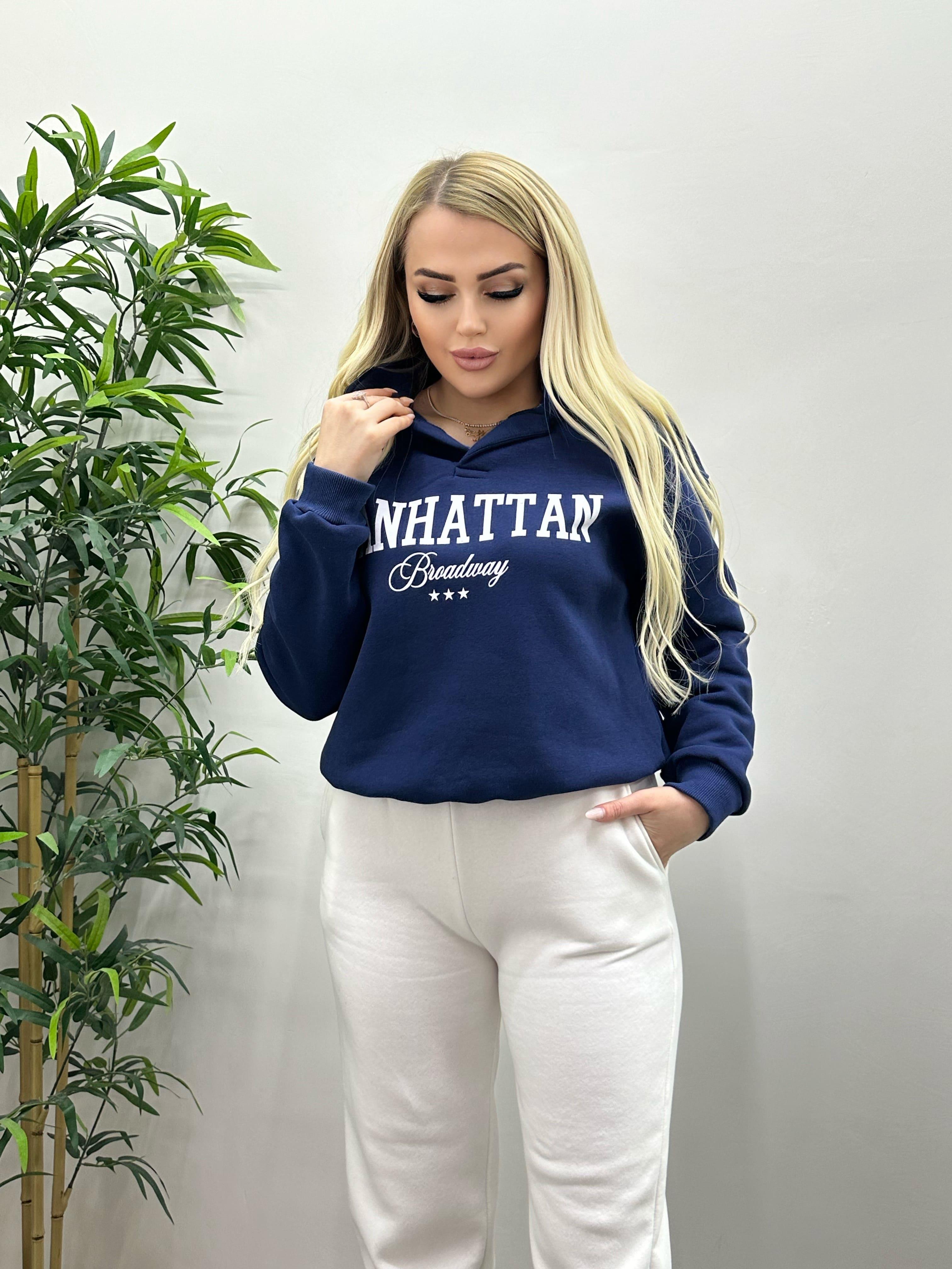 Yazı Baskılı Yakalı Sweatshirt