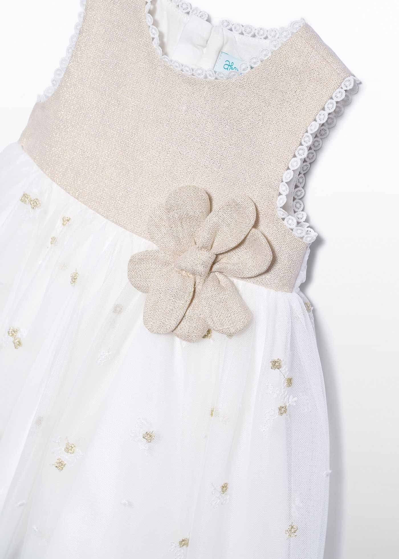 Mayoral Abel Lula Baby Girl Tulle Formal Dress Beige