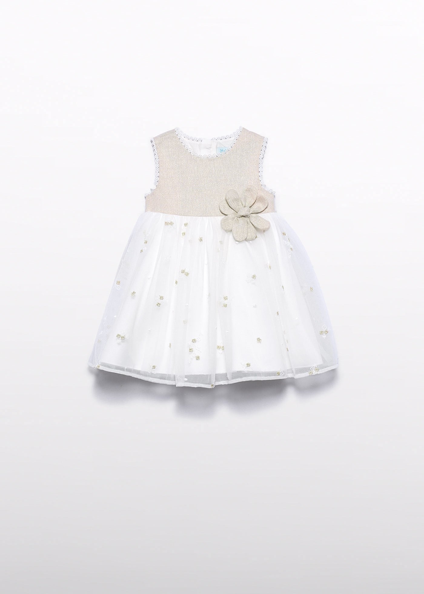 Mayoral Abel Lula Baby Girl Tulle Formal Dress Beige