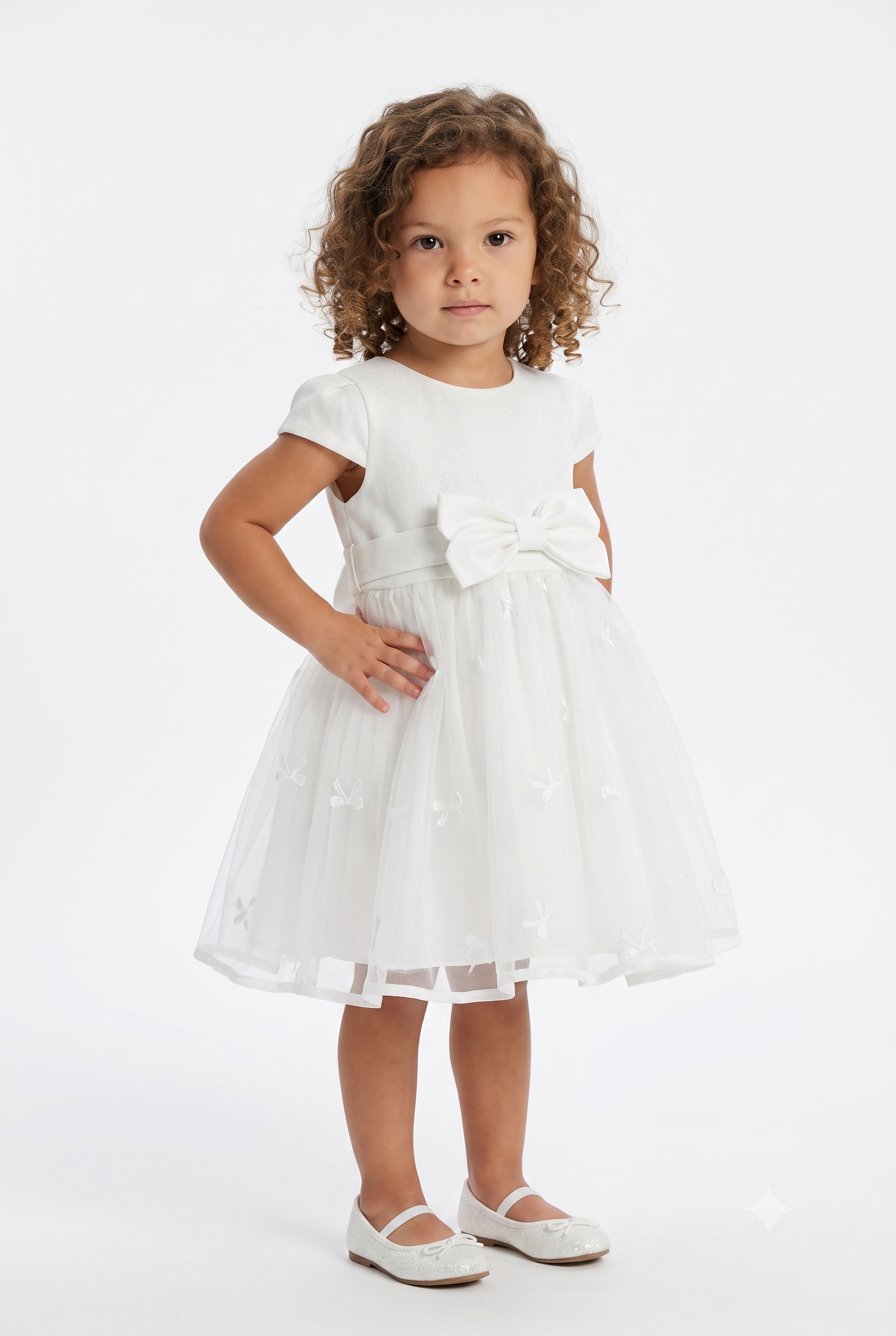 Mayoral Abel Lula Baby Girl Taffeta Bodice Dress White