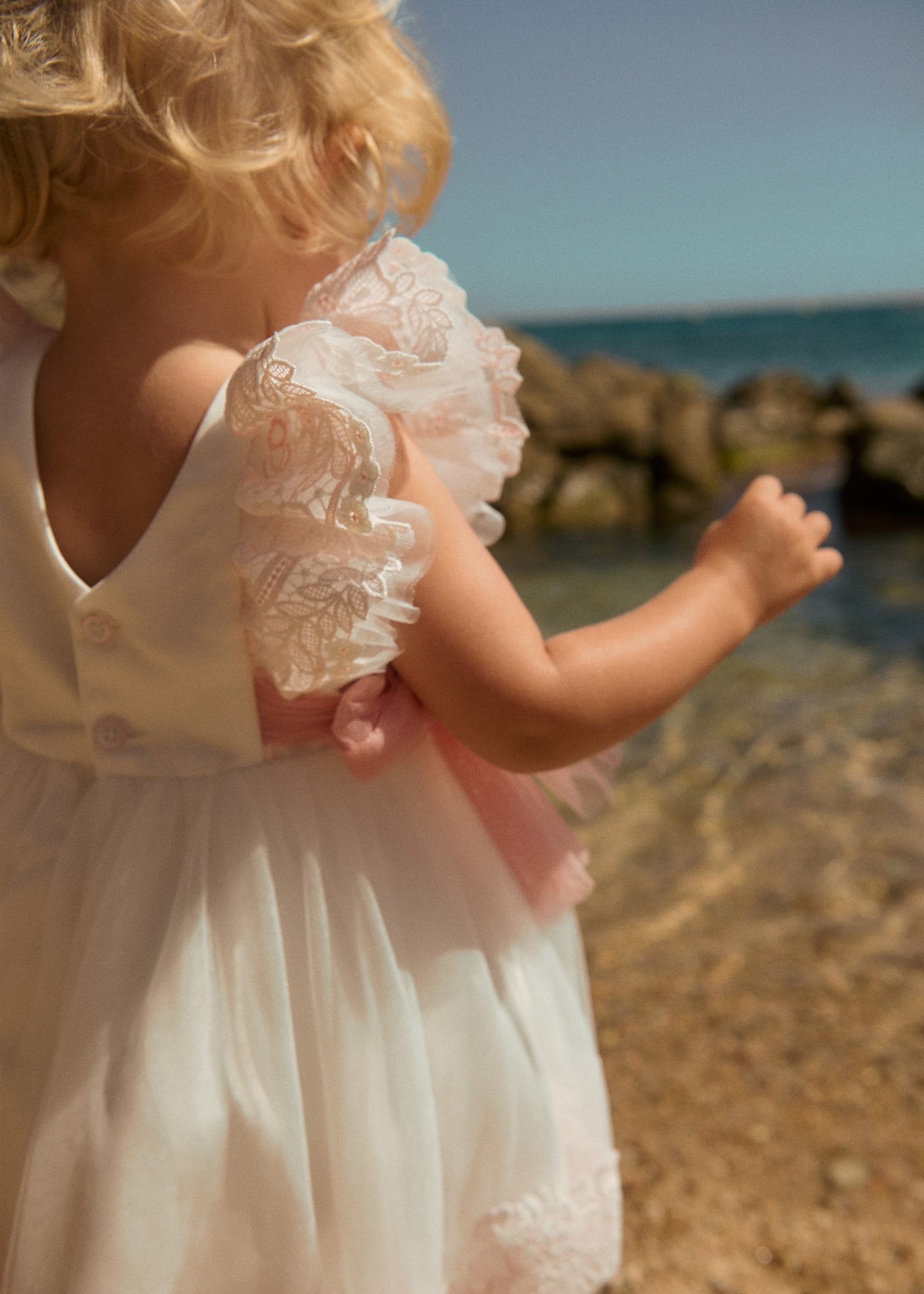 Mayoral Abel Lula Baby Girl Tulle Embroidered Formal Dress White