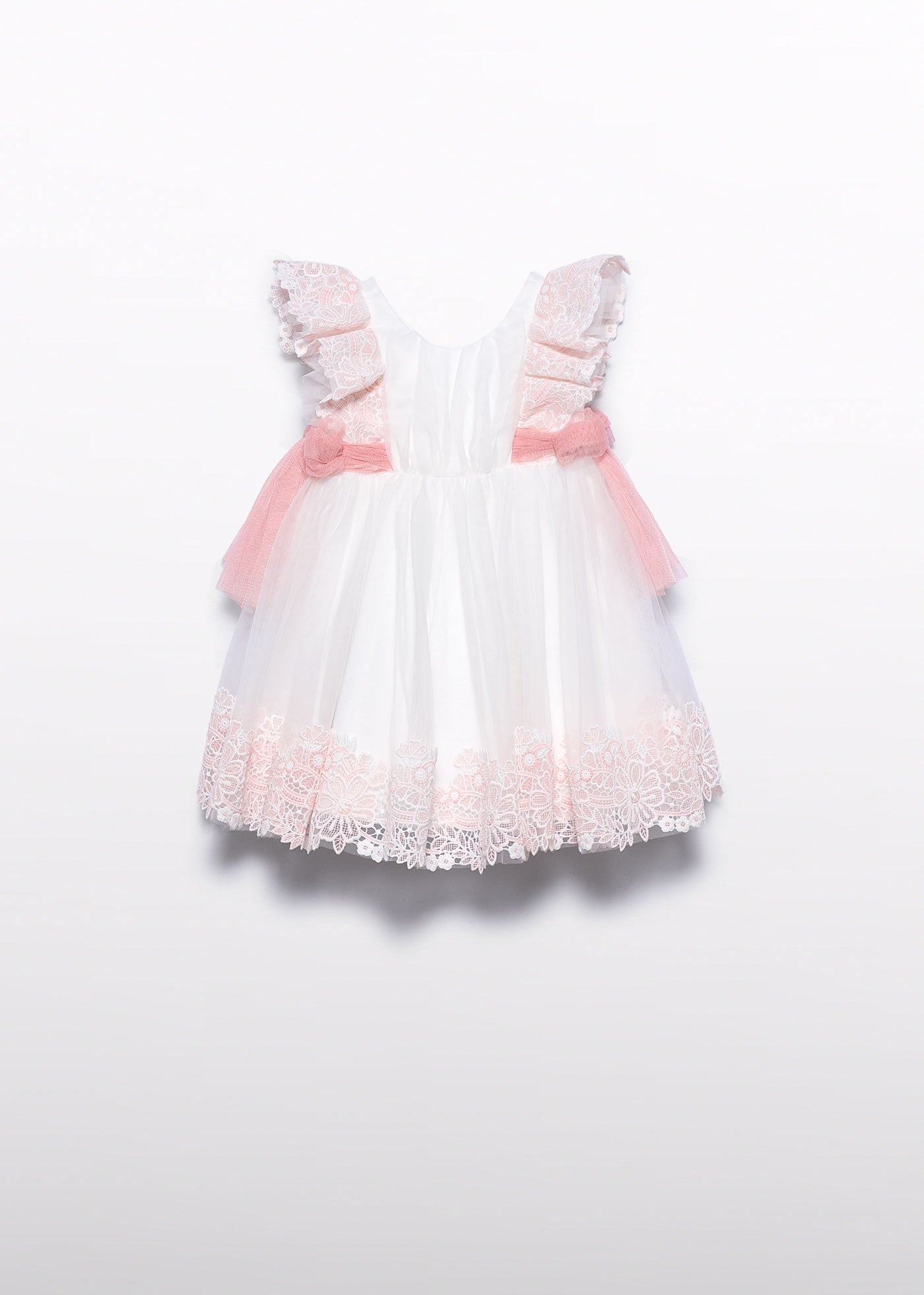 Mayoral Abel Lula Baby Girl Tulle Embroidered Formal Dress White
