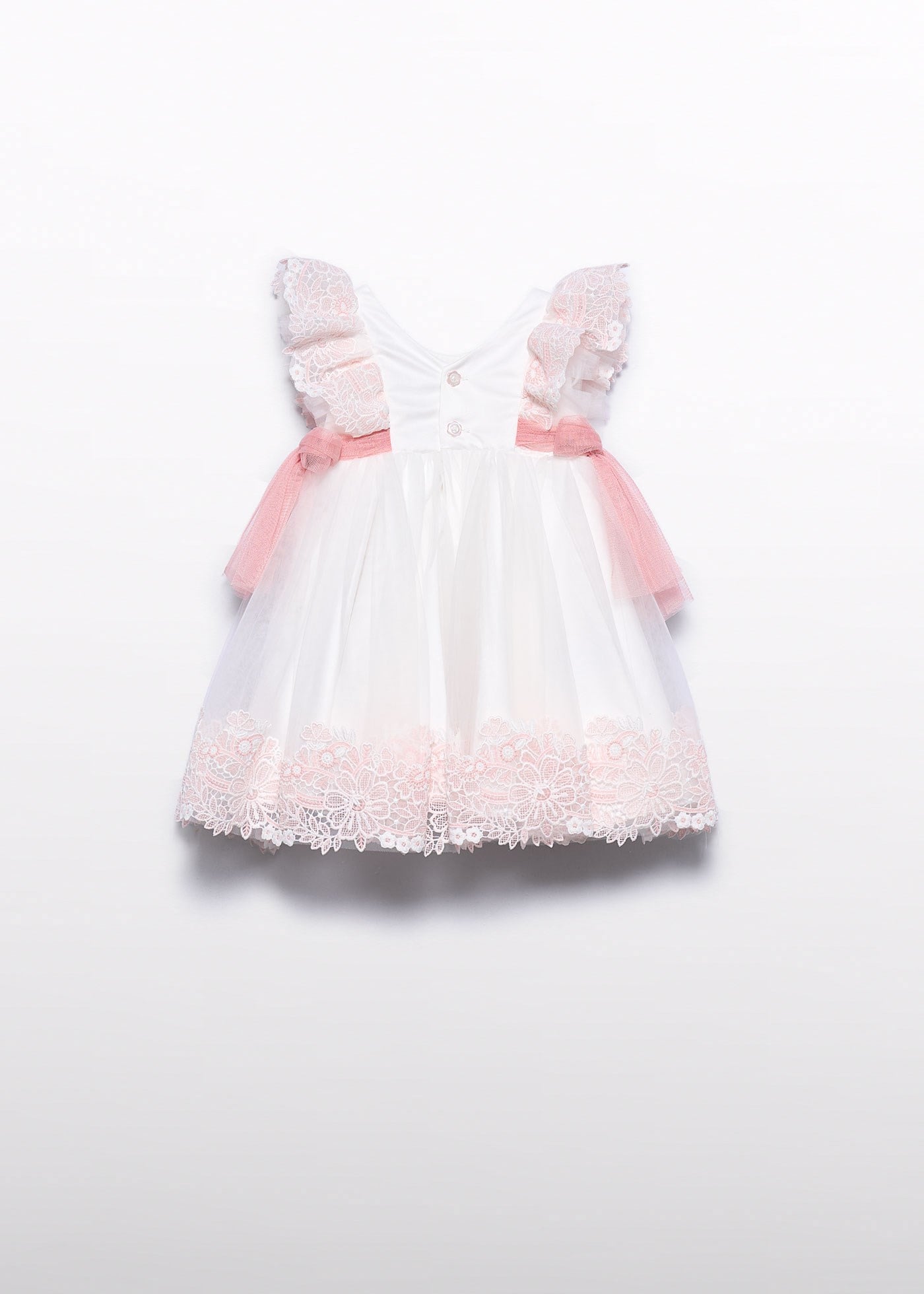Mayoral Abel Lula Baby Girl Tulle Embroidered Formal Dress White