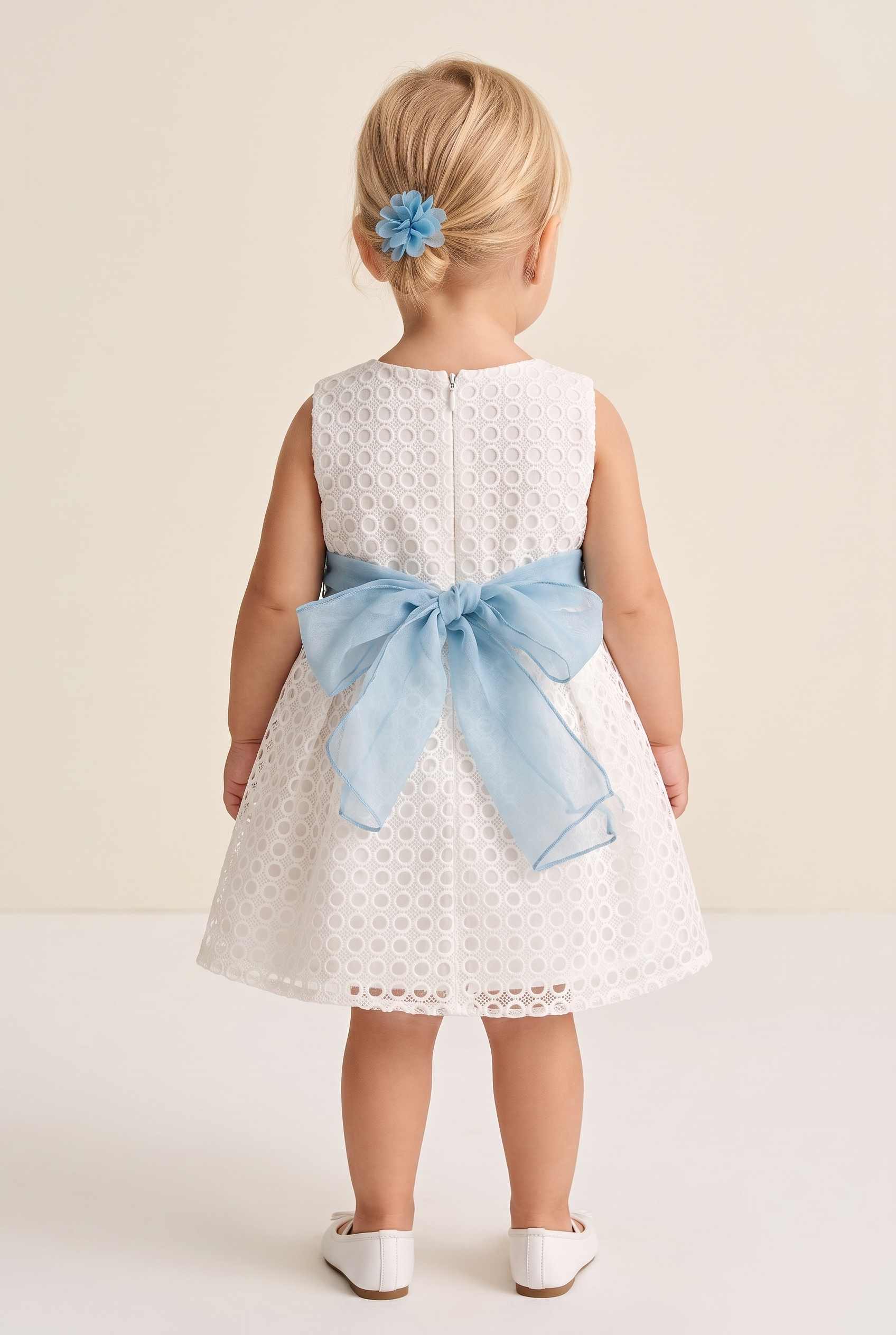 Mayoral Abel Lula Baby Girl Tulle Embroidered Formal Dress Cream