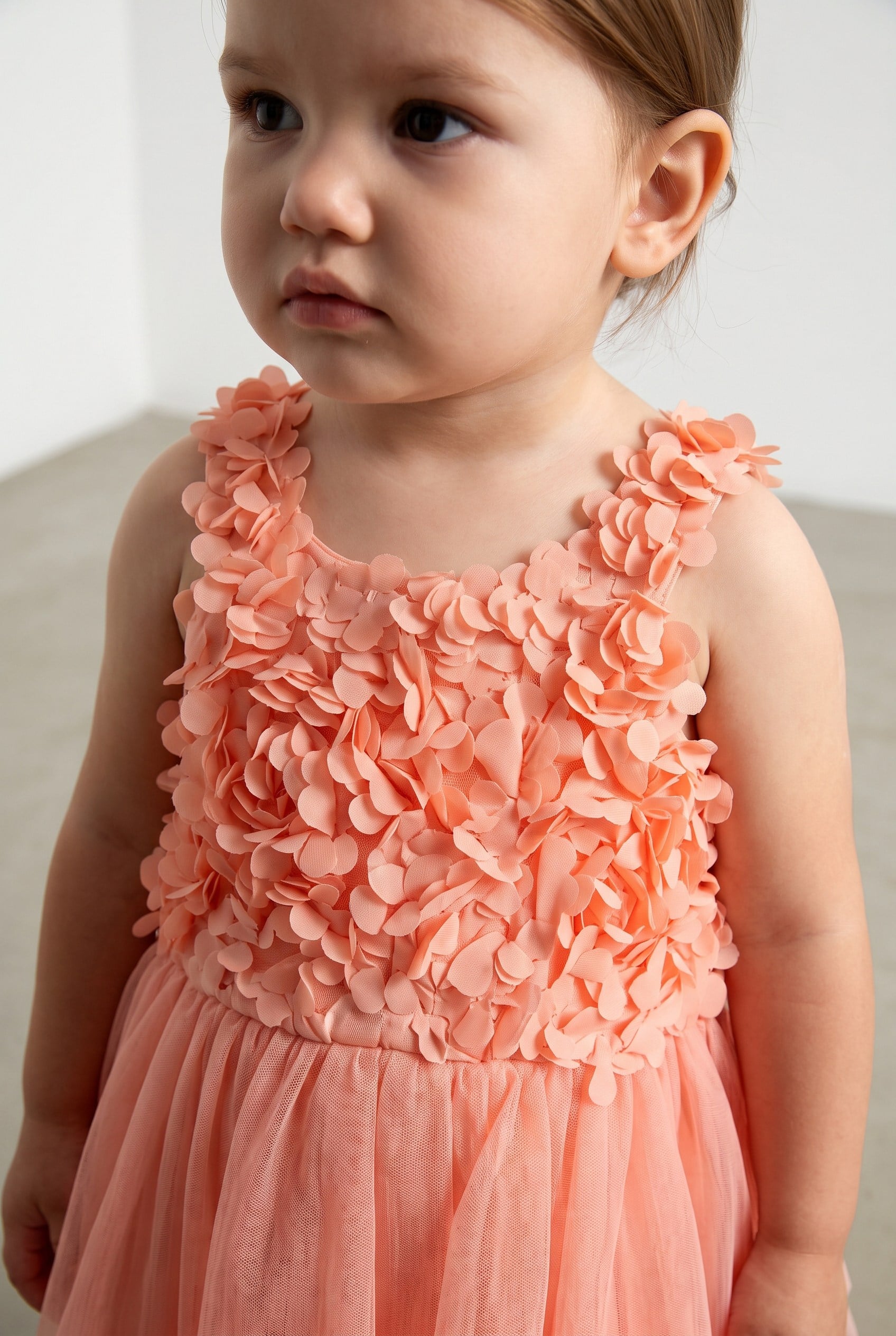 Mayoral Abel Lula Baby Girl Rose Collar Formal Dress Orange