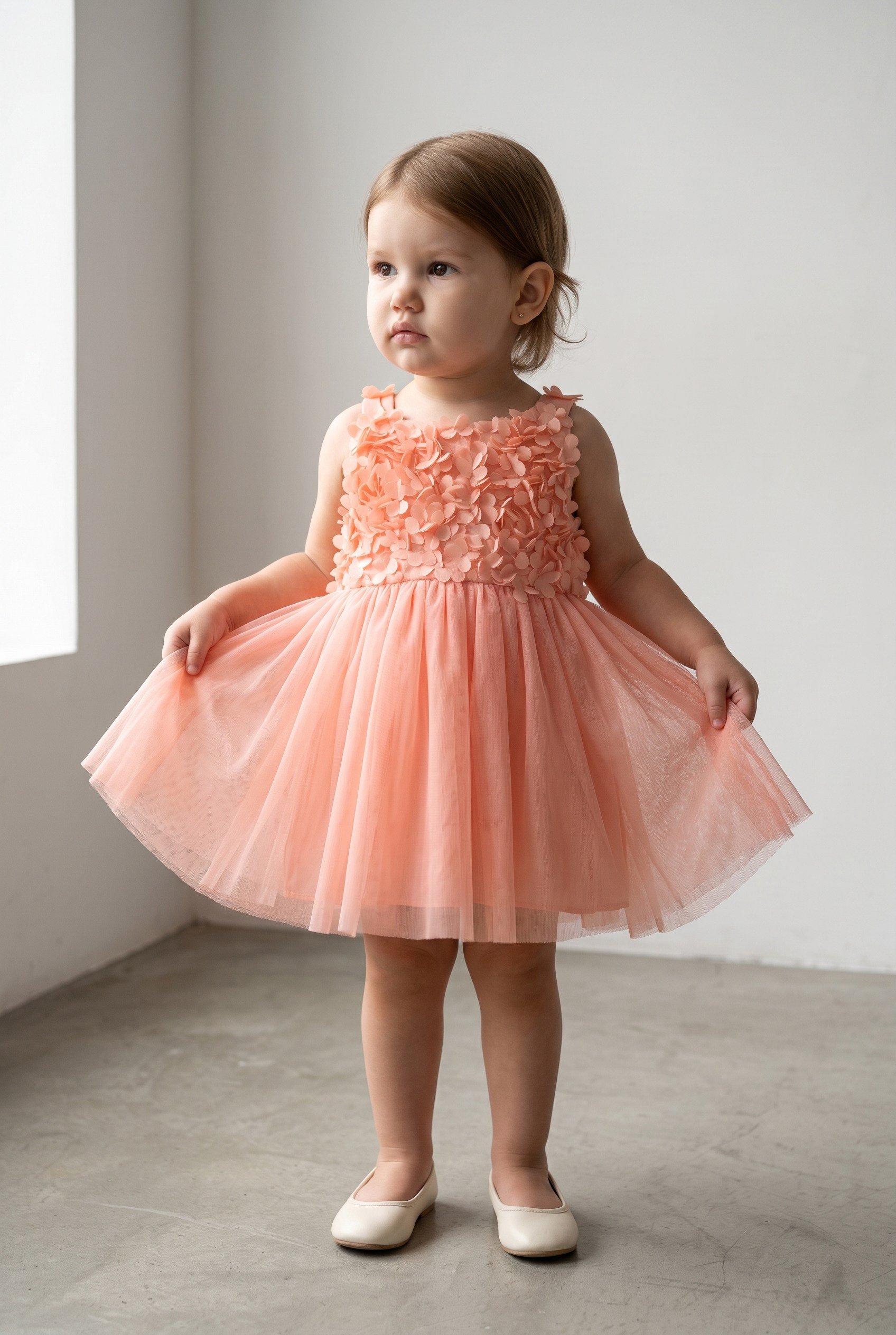 Mayoral Abel Lula Baby Girl Rose Collar Formal Dress Orange