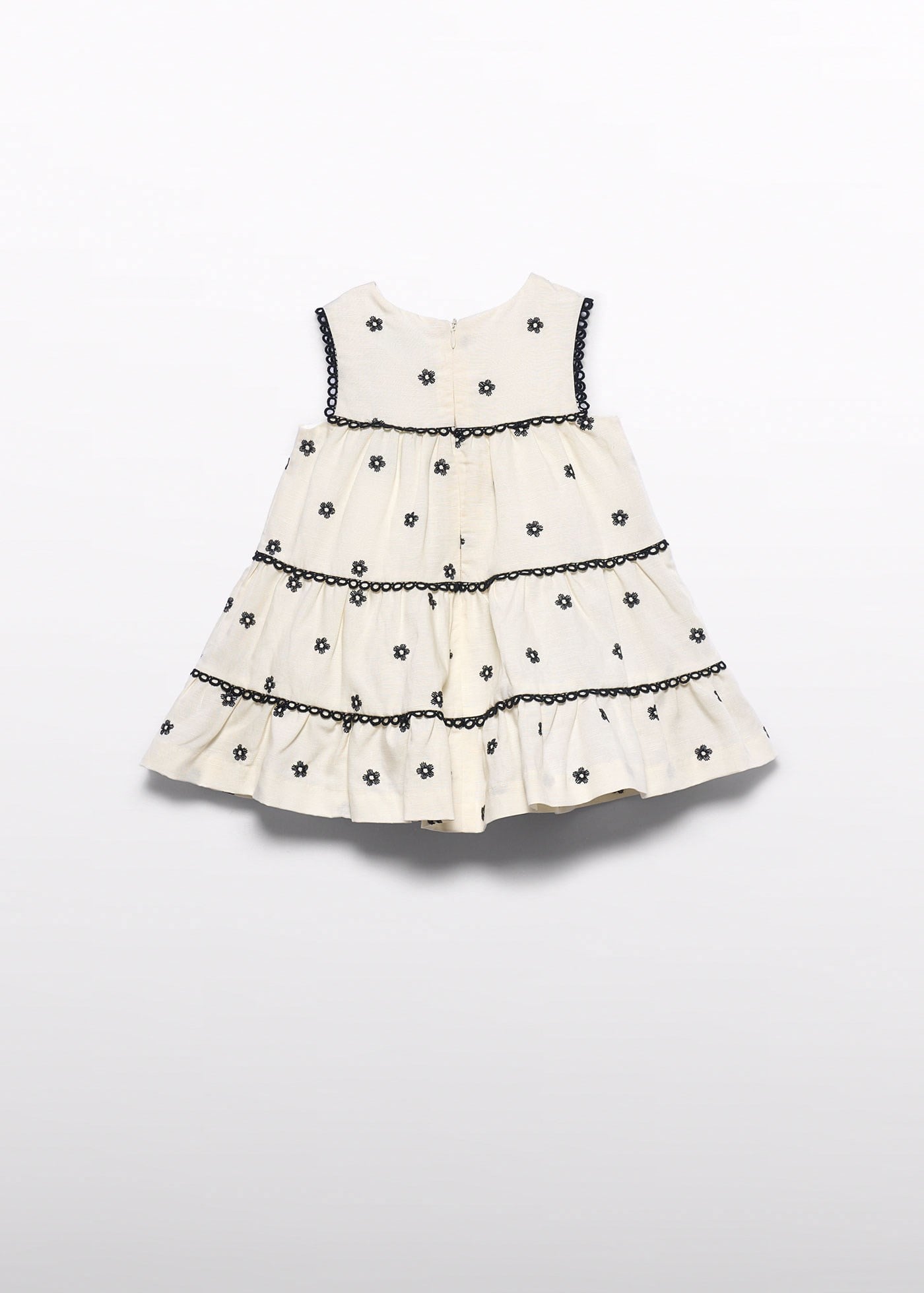 Mayoral Abel Lula Baby Girl Embroidered Dress Cream