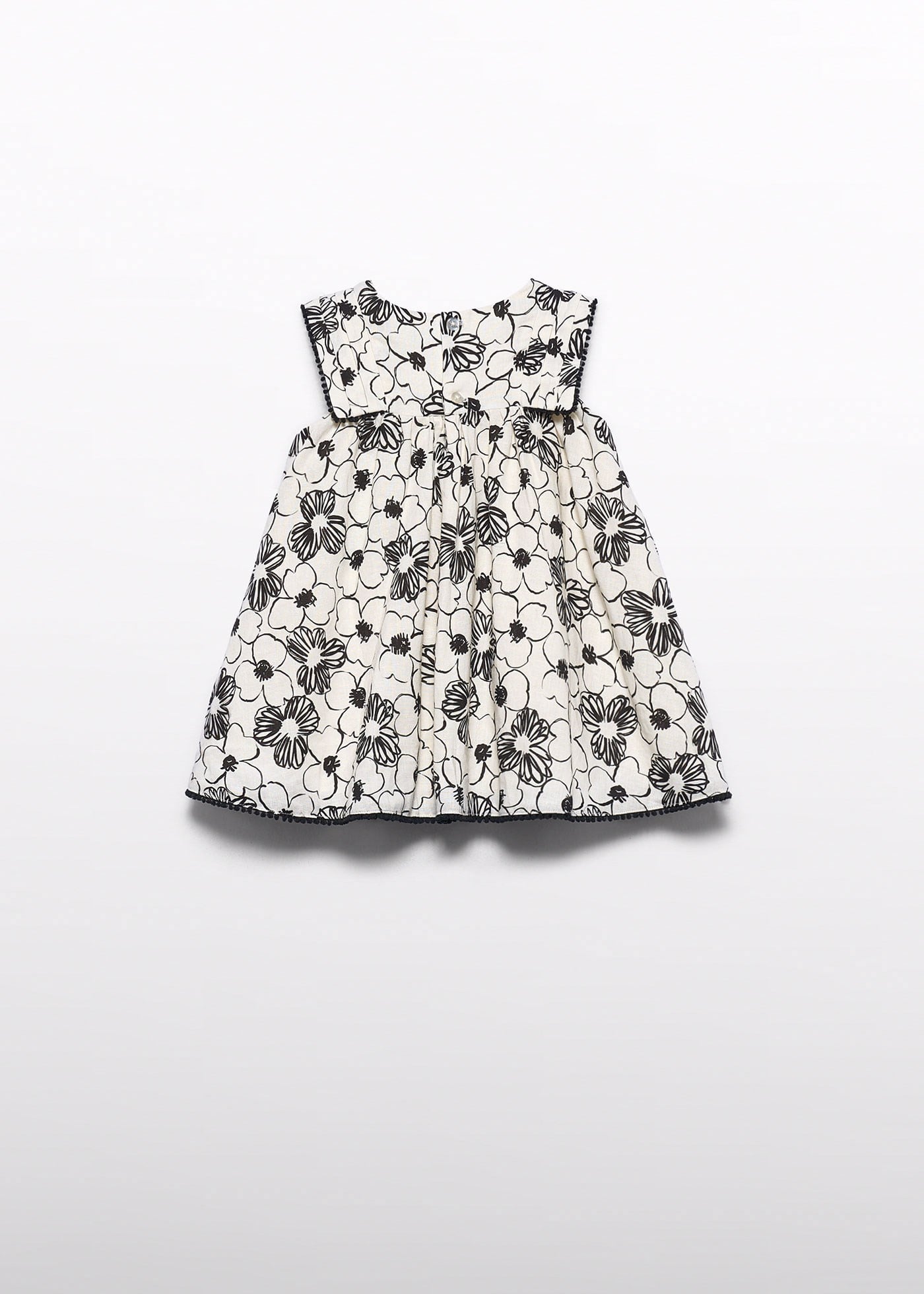 Mayoral Abel Lula Baby Girl Linen Floral Dress Cream