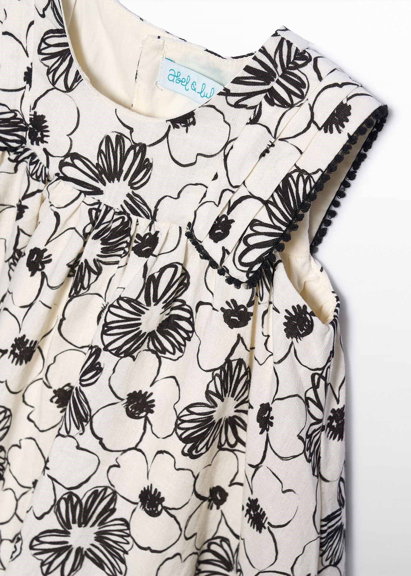 Mayoral Abel Lula Baby Girl Linen Floral Dress Cream