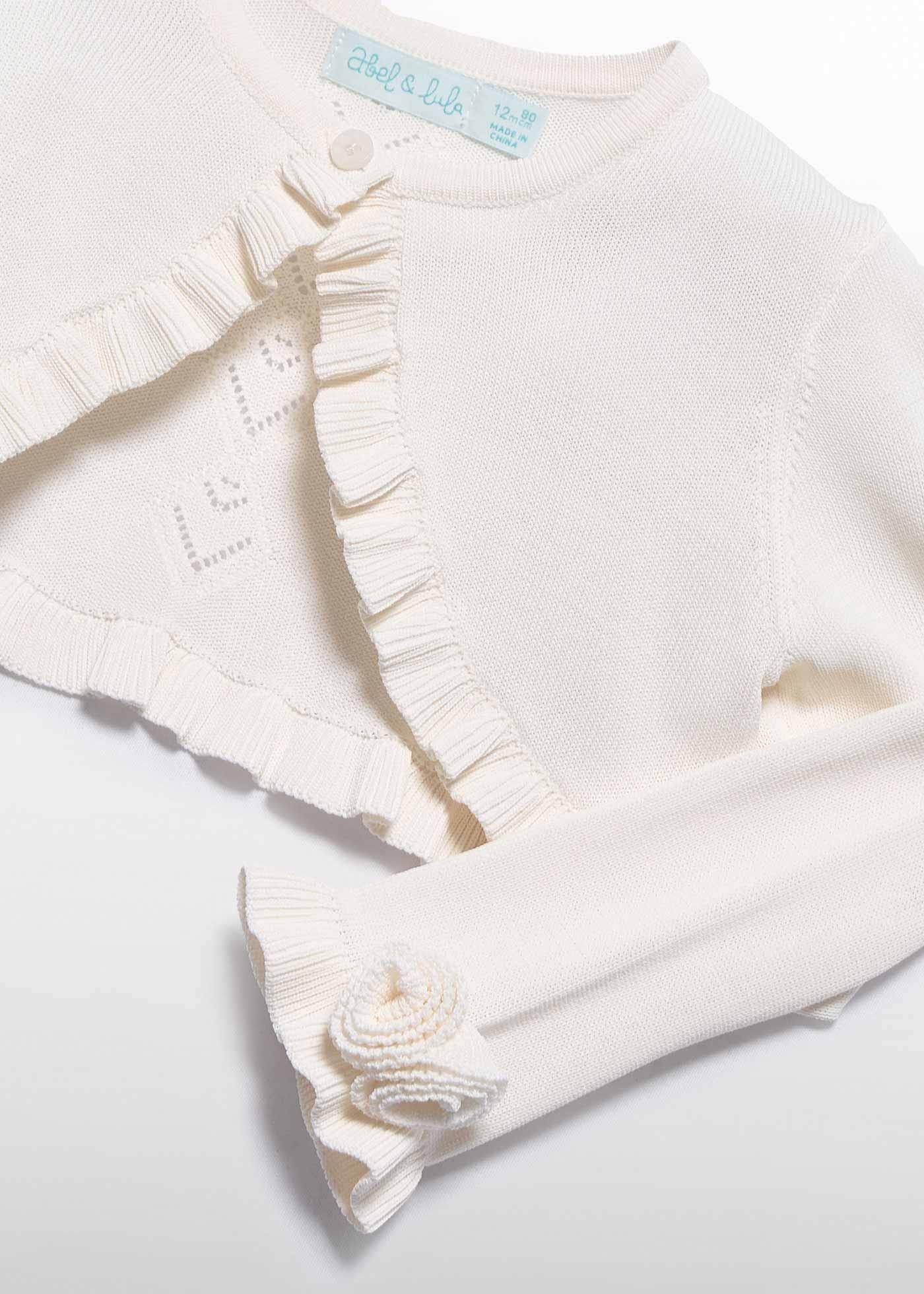 Mayoral Abel Lula Baby Girl Olive Bolero Cream