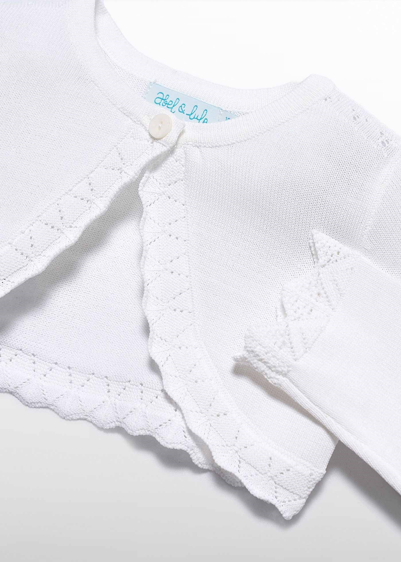Mayoral Abel Lula Baby Girl Mercerized Bolero White