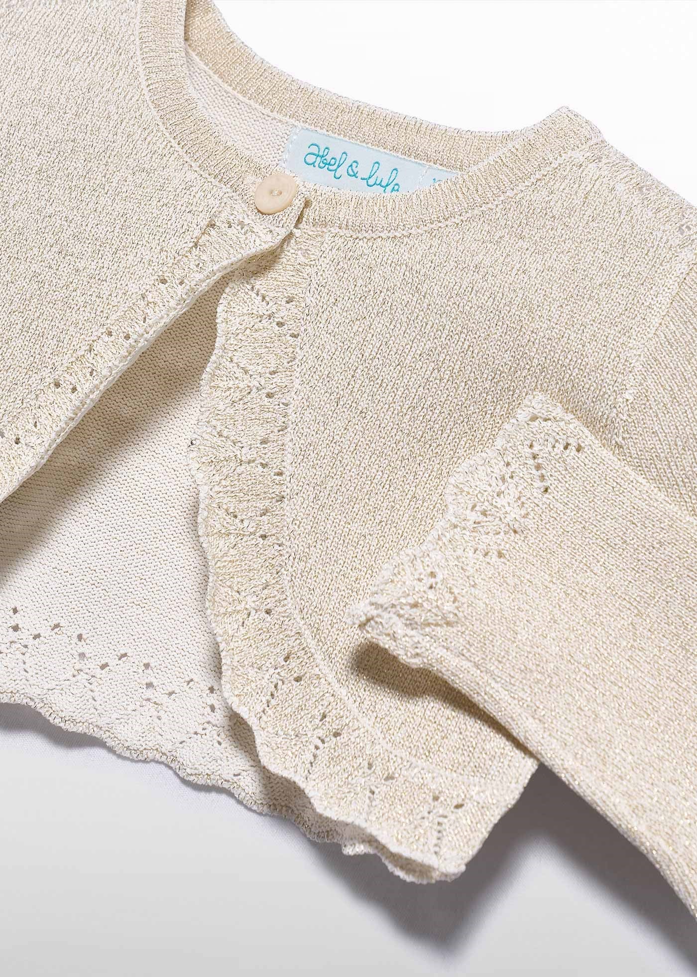 Mayoral Abel Lula Baby Girl Mercerized Bolero Beige