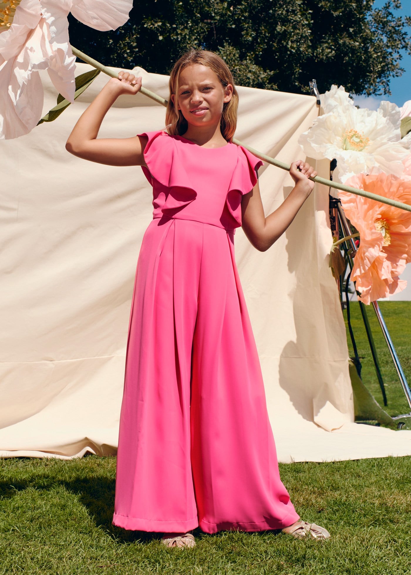 Mayoral Abel Lula Girls' Formal Jumpsuit Pink