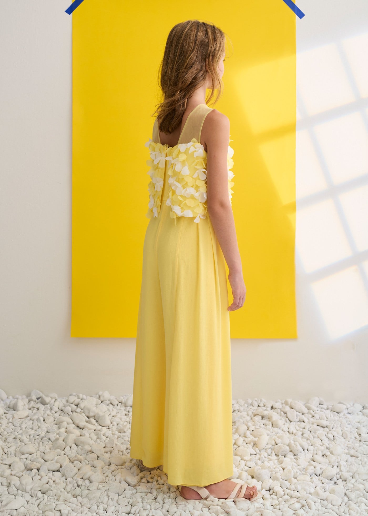 Mayoral Abel Lula Girl's Crepe Jumpsuit Yellow