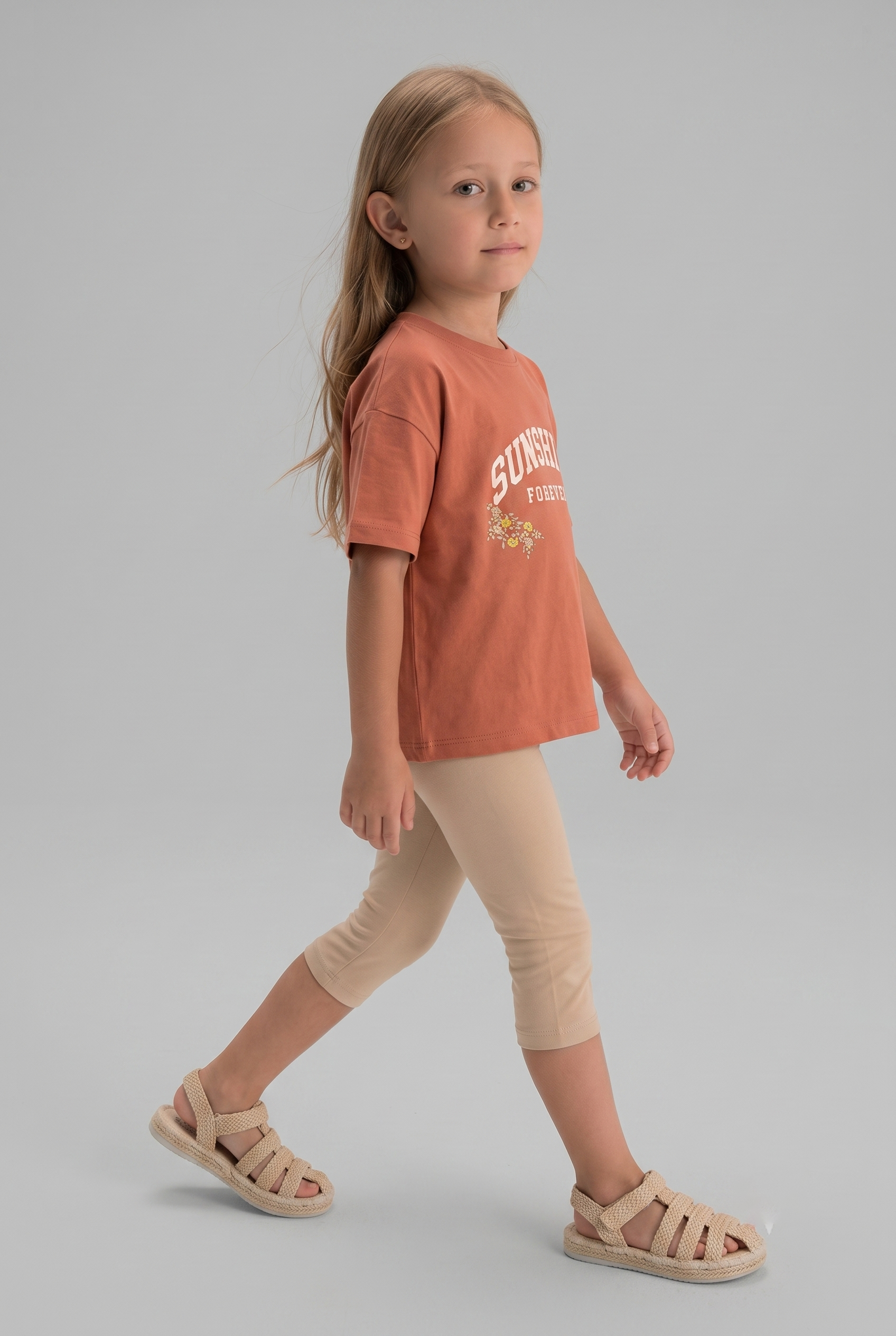 Cichlid Girl's Combed Cotton Tights Beige
