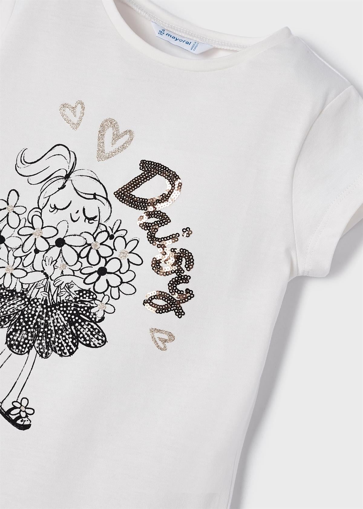 3-9 Yaş Mayoral Kız Çocuk Baskılı Kısa Tayt Takım