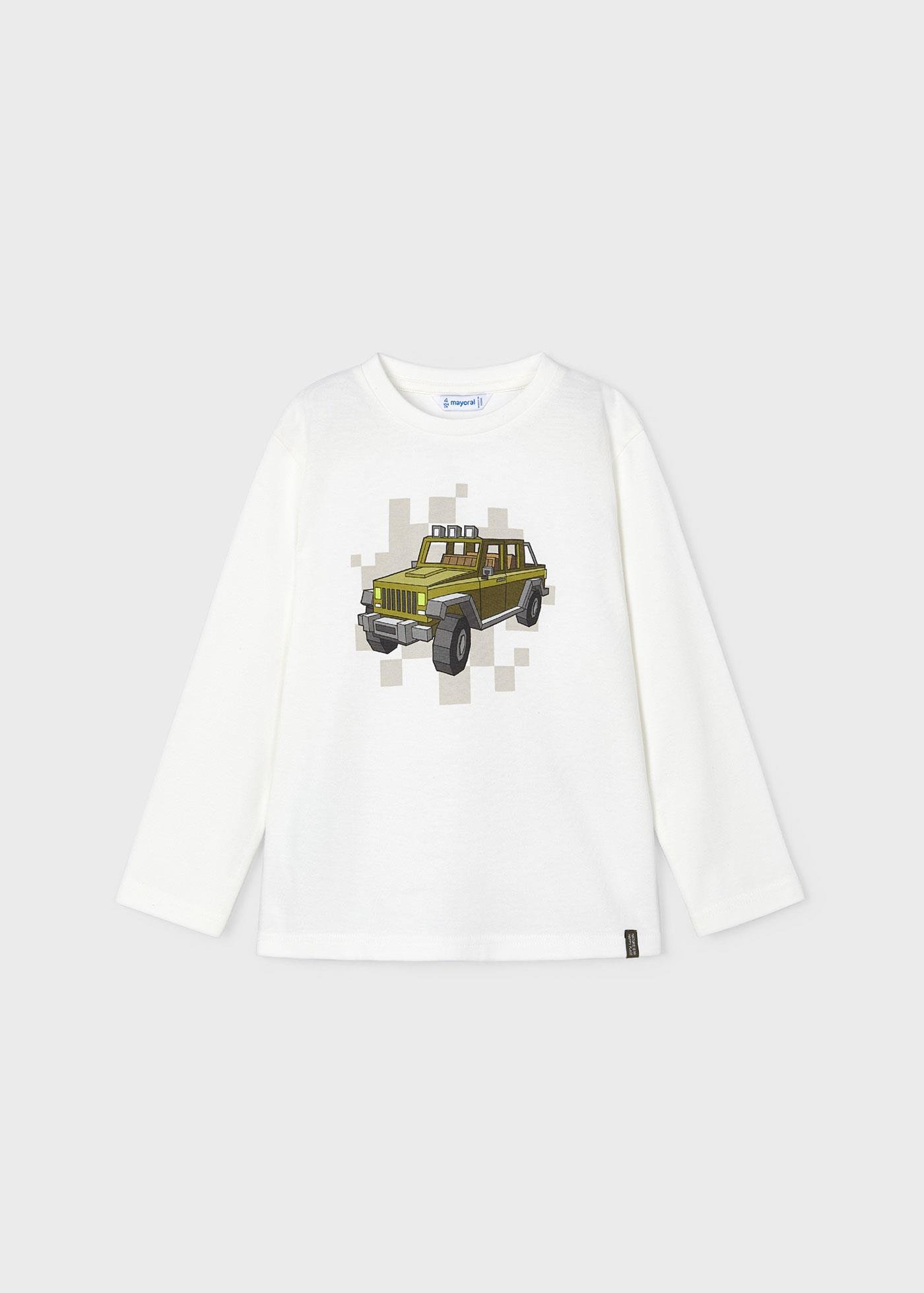 3-9 Yaş Mayoral Erkek Çocuk Araba Baskılı Sweatshirt