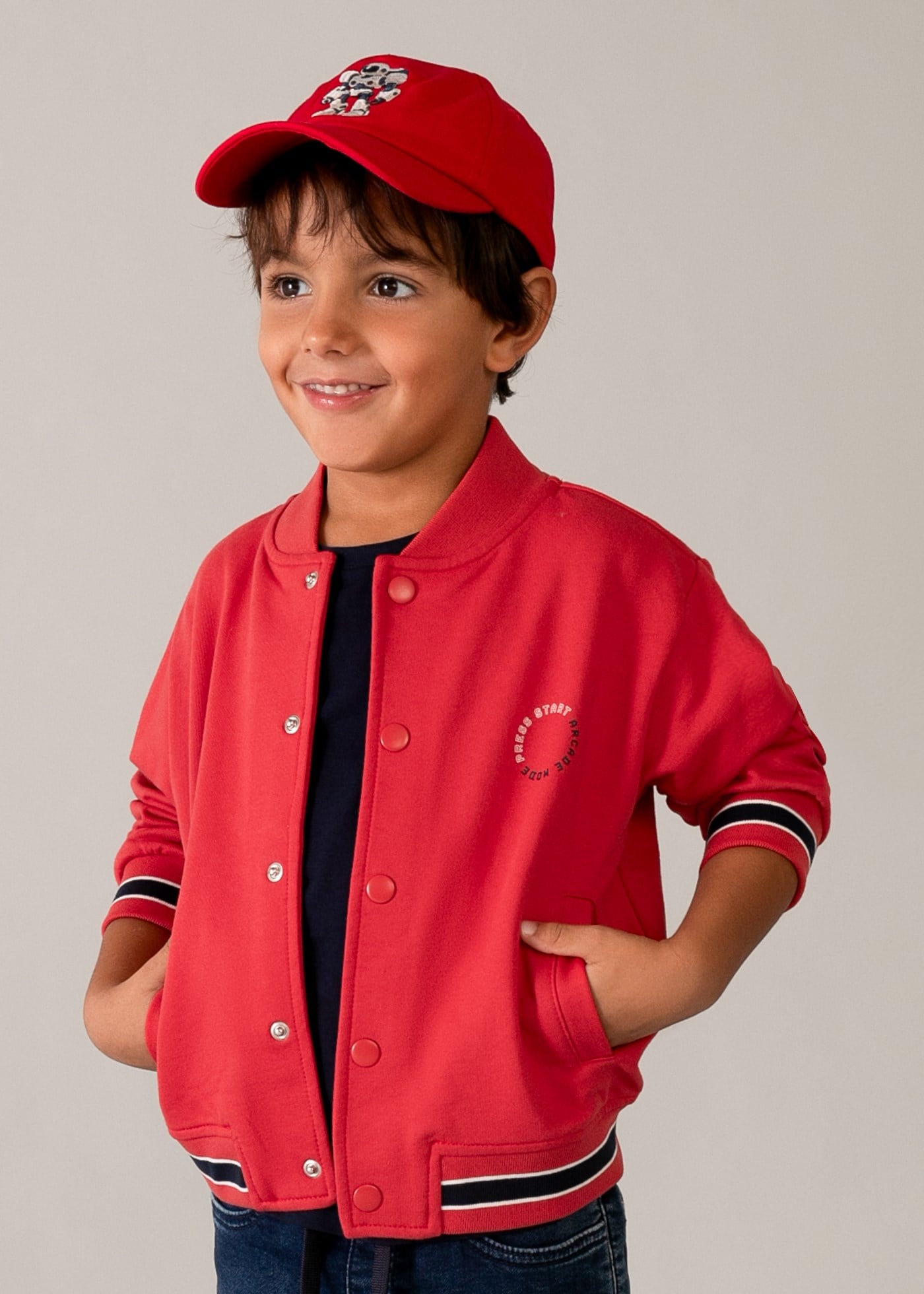 Mayoral Boys' College Jacket, Red