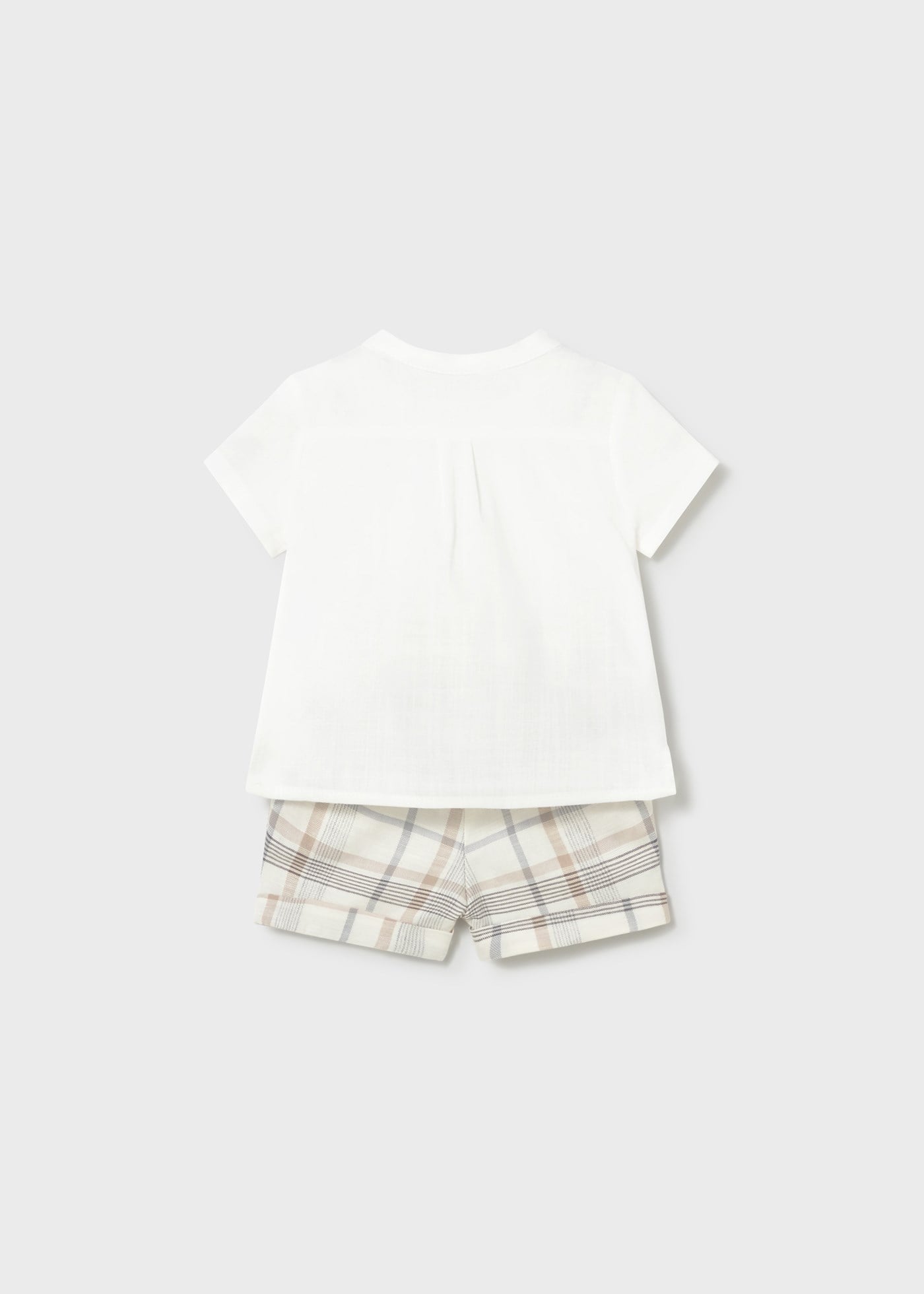 Mayoral Newborn Baby Boy Shirt and Shorts Set, Beige