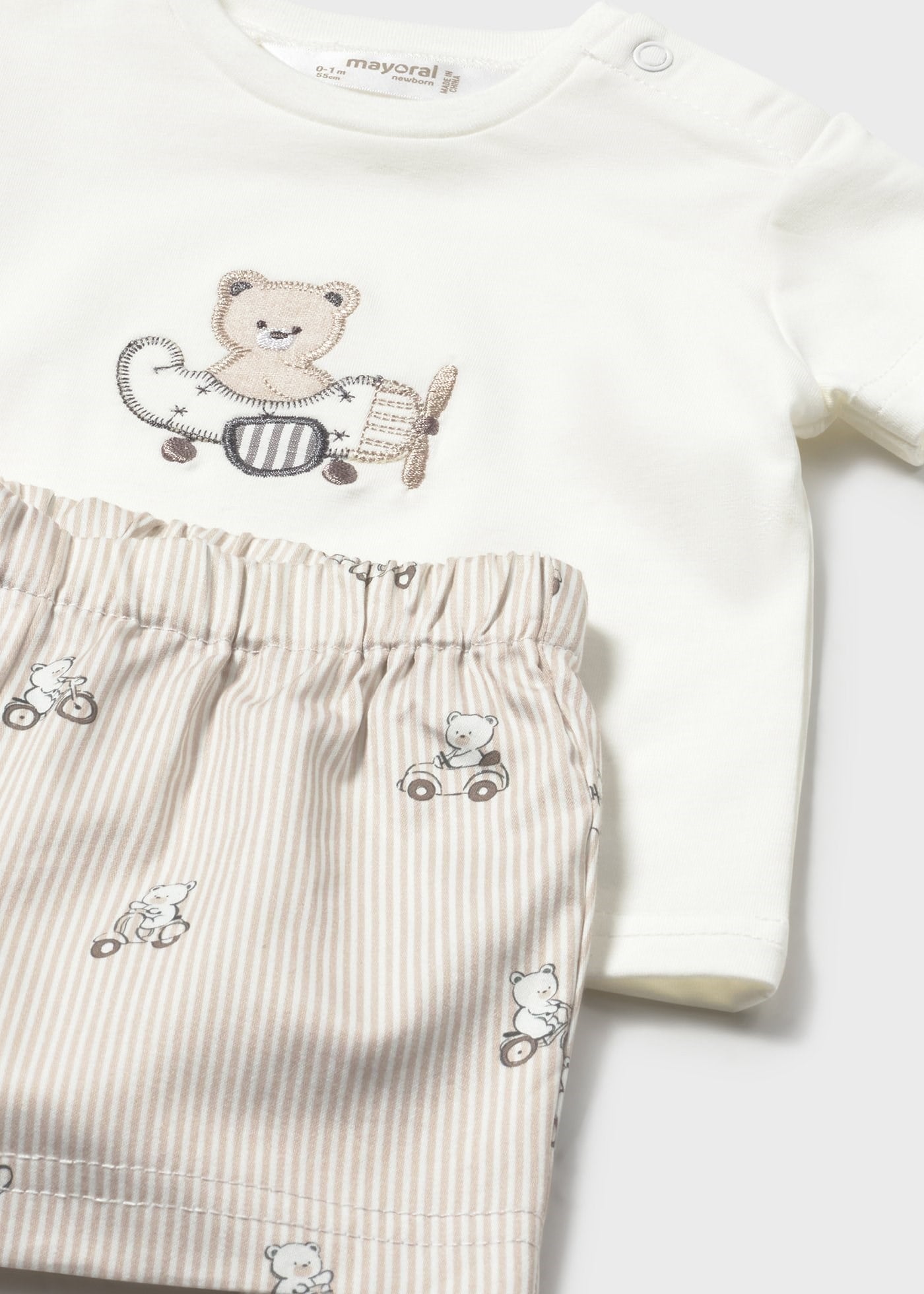 Mayoral Newborn Baby Boy Cotton Set Beige