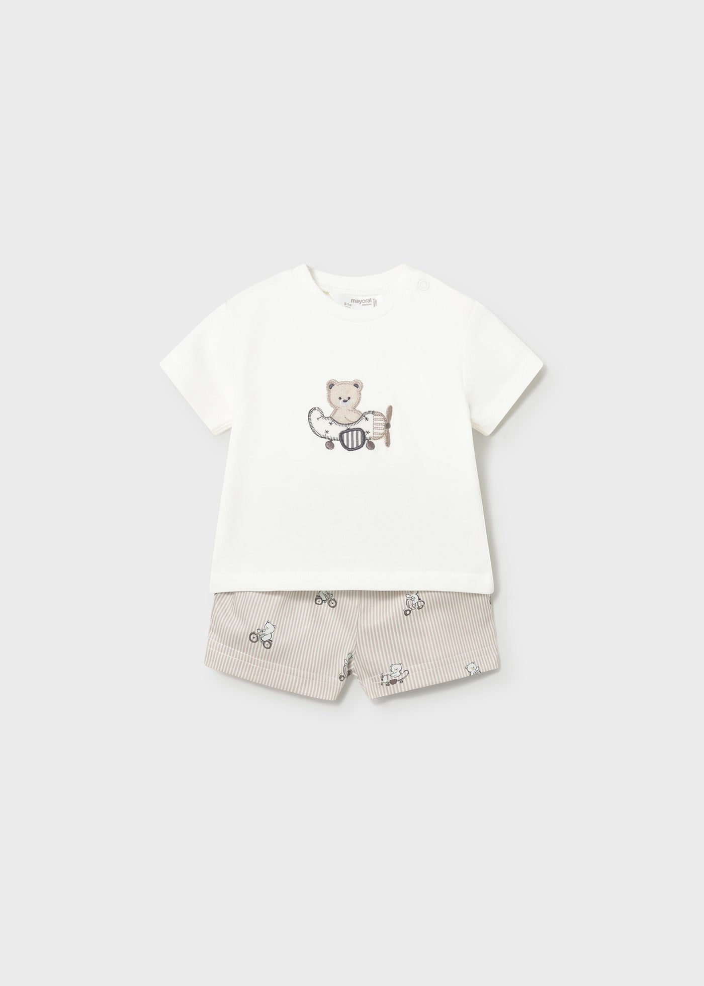 Mayoral Newborn Baby Boy Cotton Set Beige