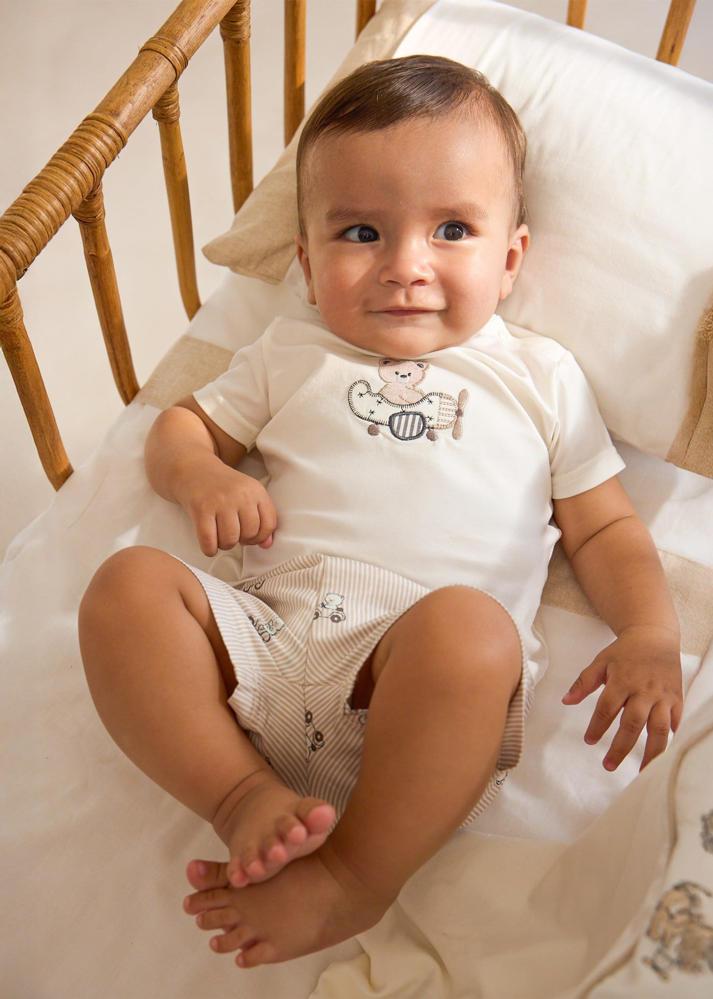 Mayoral Newborn Baby Boy Cotton Set Beige