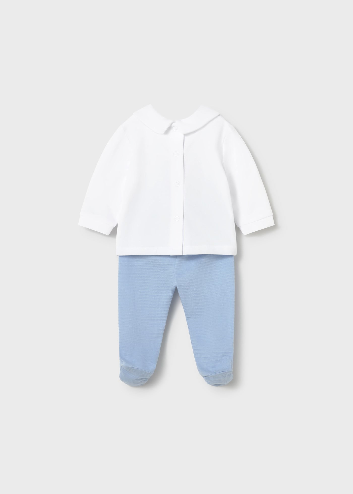 Mayoral Newborn Baby Boy Footed Cotton Set, Blue