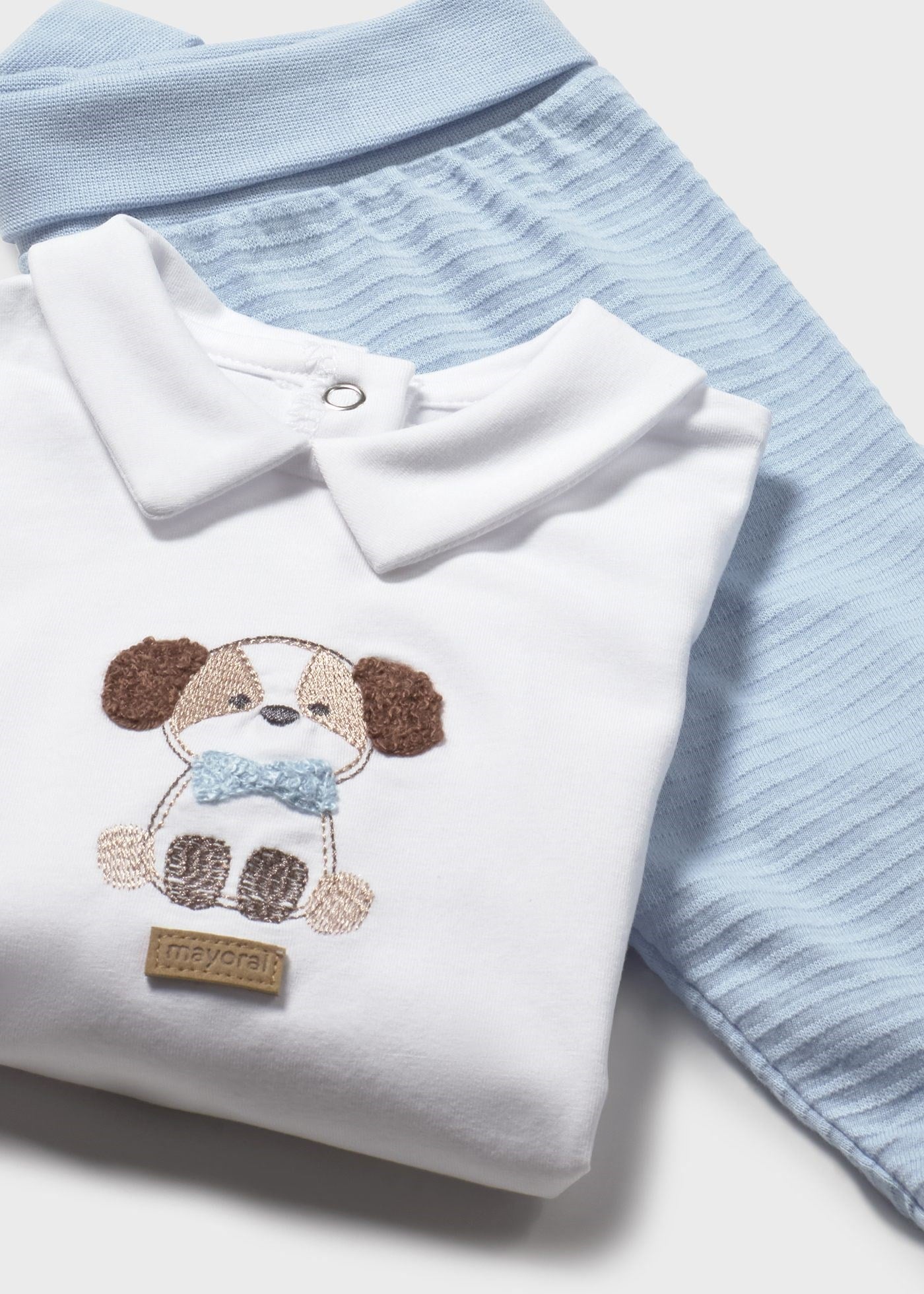 Mayoral Newborn Baby Boy Footed Cotton Set, Blue