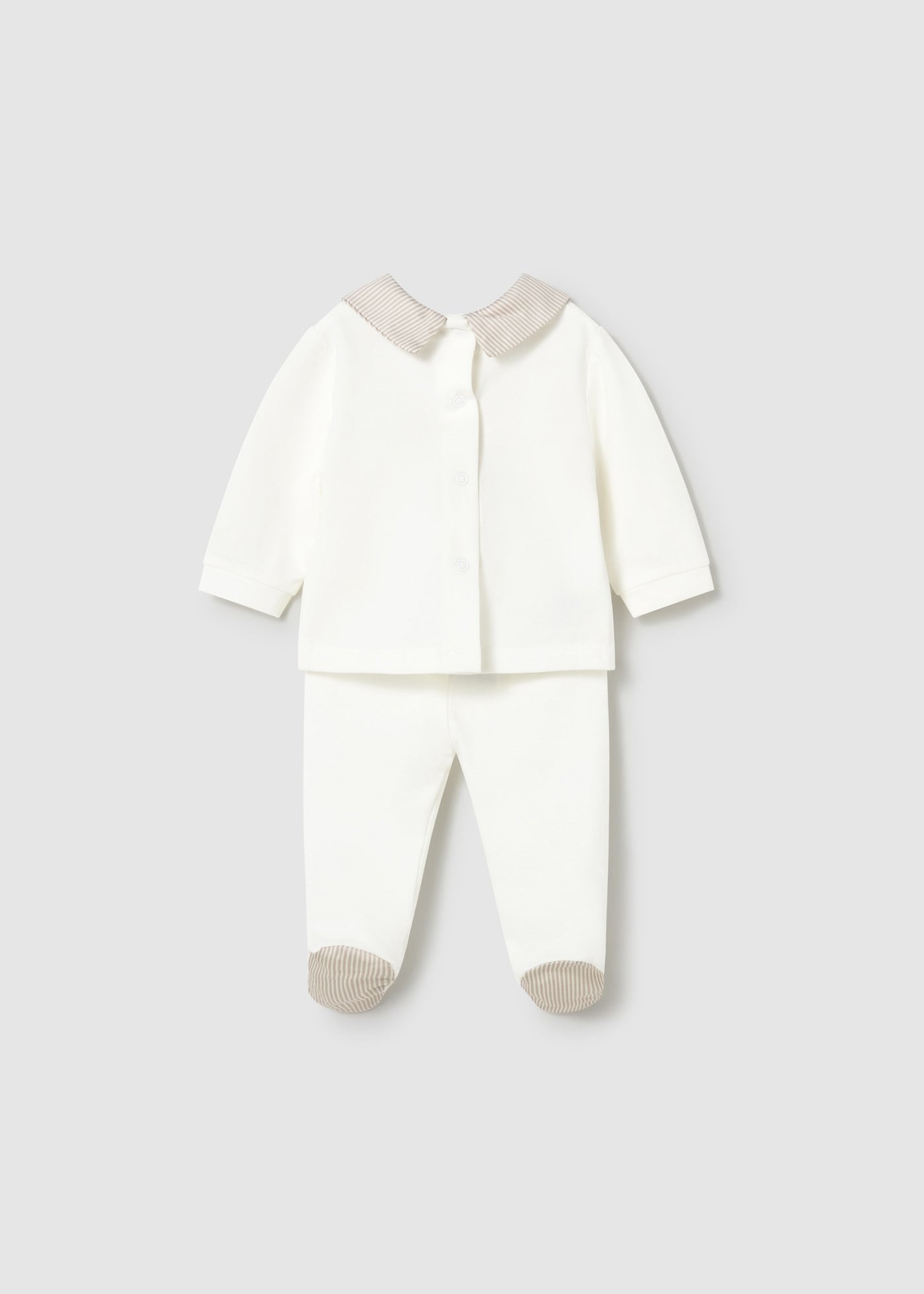 Mayoral Newborn Baby Boy Footed Cotton Set, Beige
