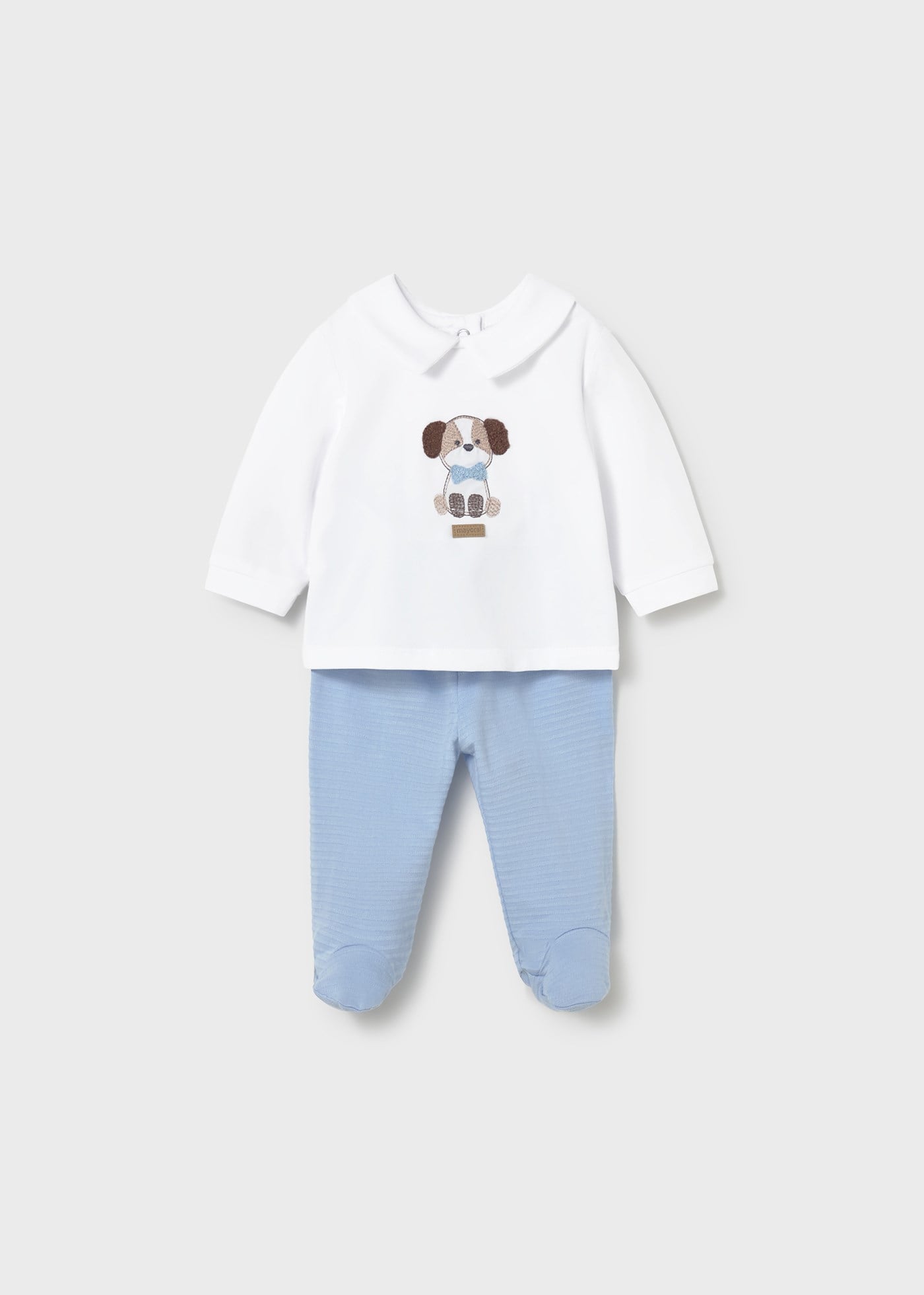 Mayoral Newborn Baby Boy Footed Cotton Set, Blue
