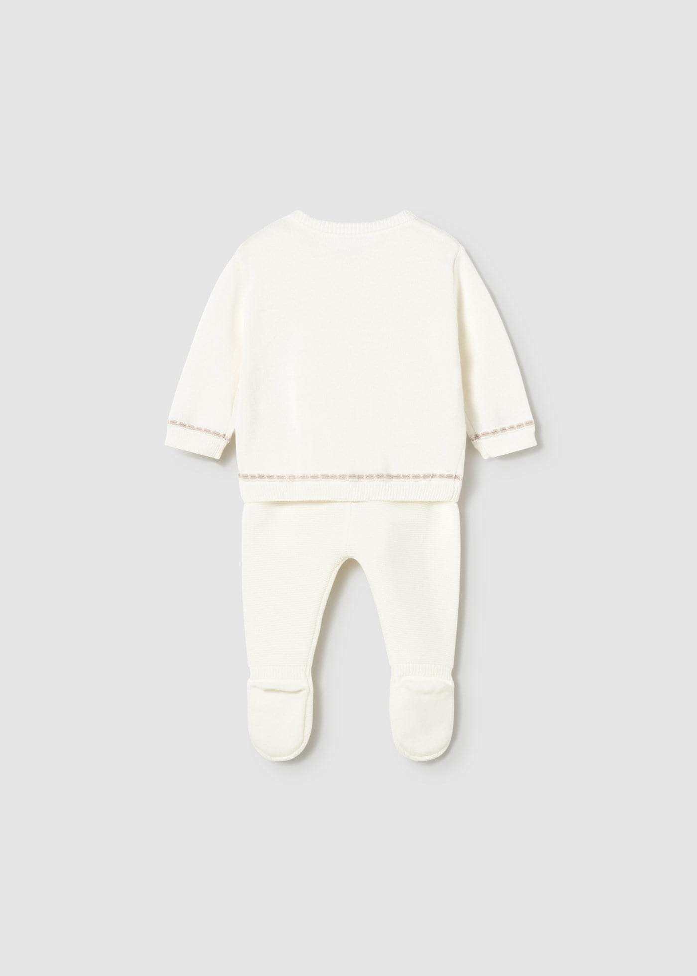 Mayoral Newborn Baby Boy Bootie Set, Mercerized Knit, Cream