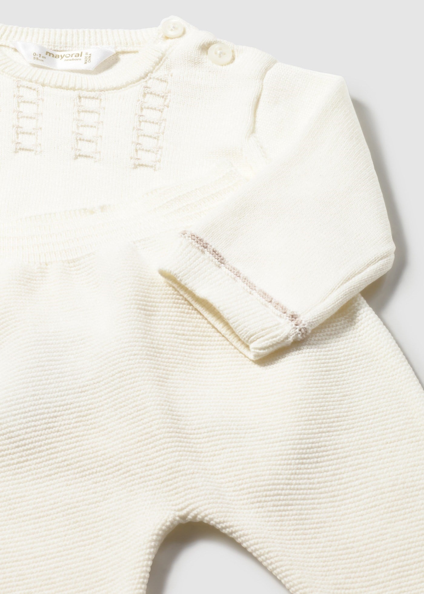 Mayoral Newborn Baby Boy Bootie Set, Mercerized Knit, Cream