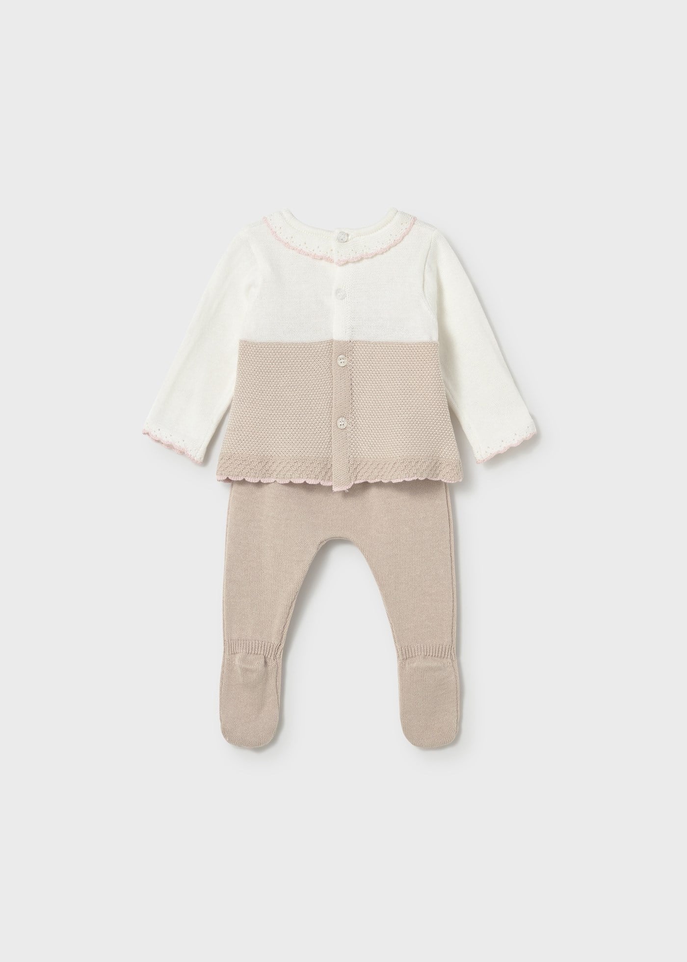 Mayoral Newborn Baby Girl Mercerized Knit Set Beige