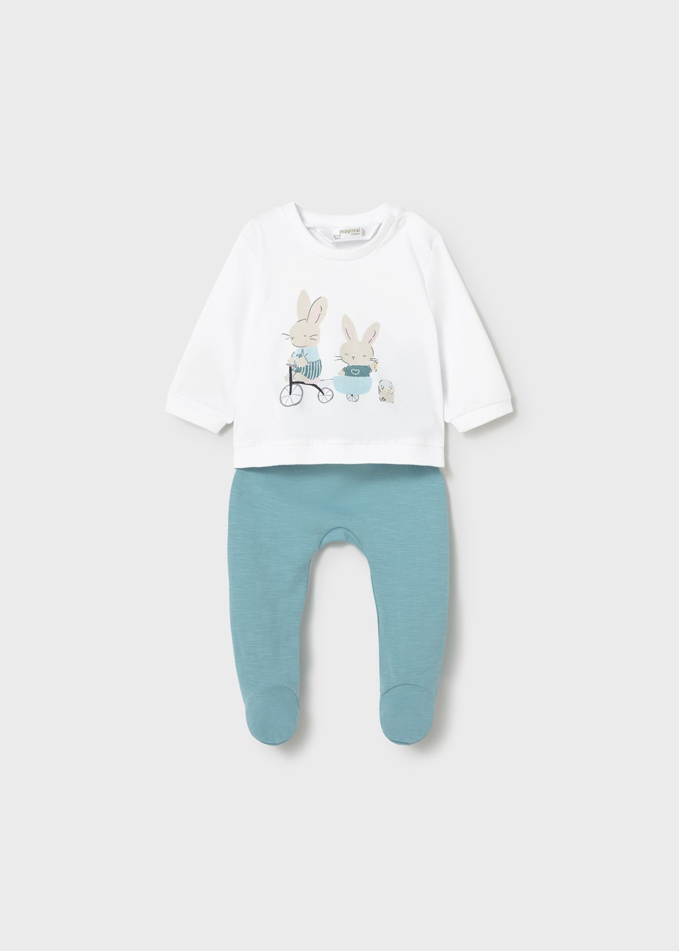 Mayoral Newborn Baby Boy Better Cotton Tracksuit Set White