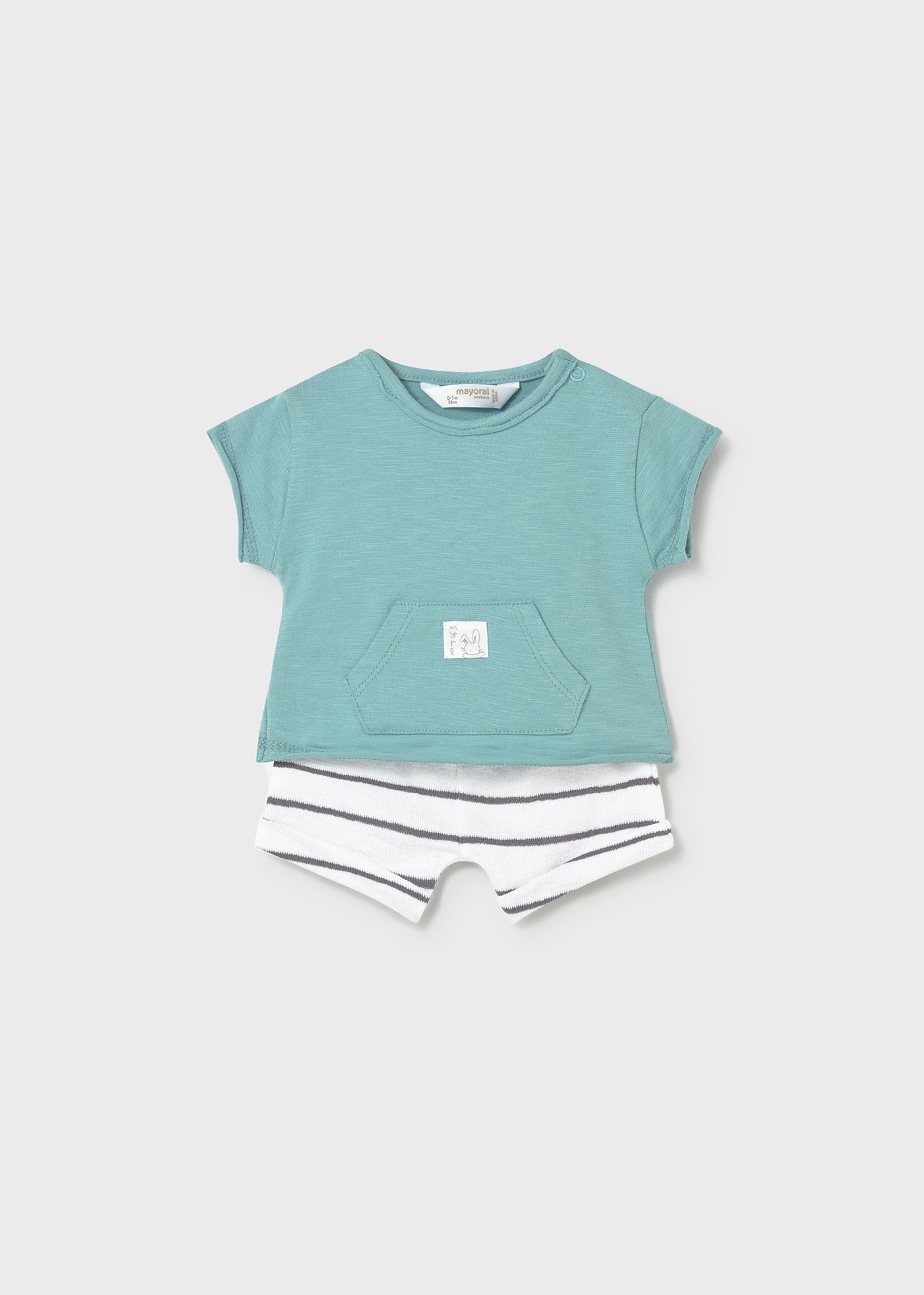 Mayoral Newborn Baby Boy Cotton Shorts Set Grey