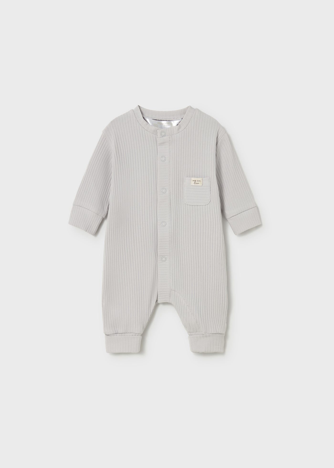 Mayoral Newborn Baby Boy Ribbed Romper Grey