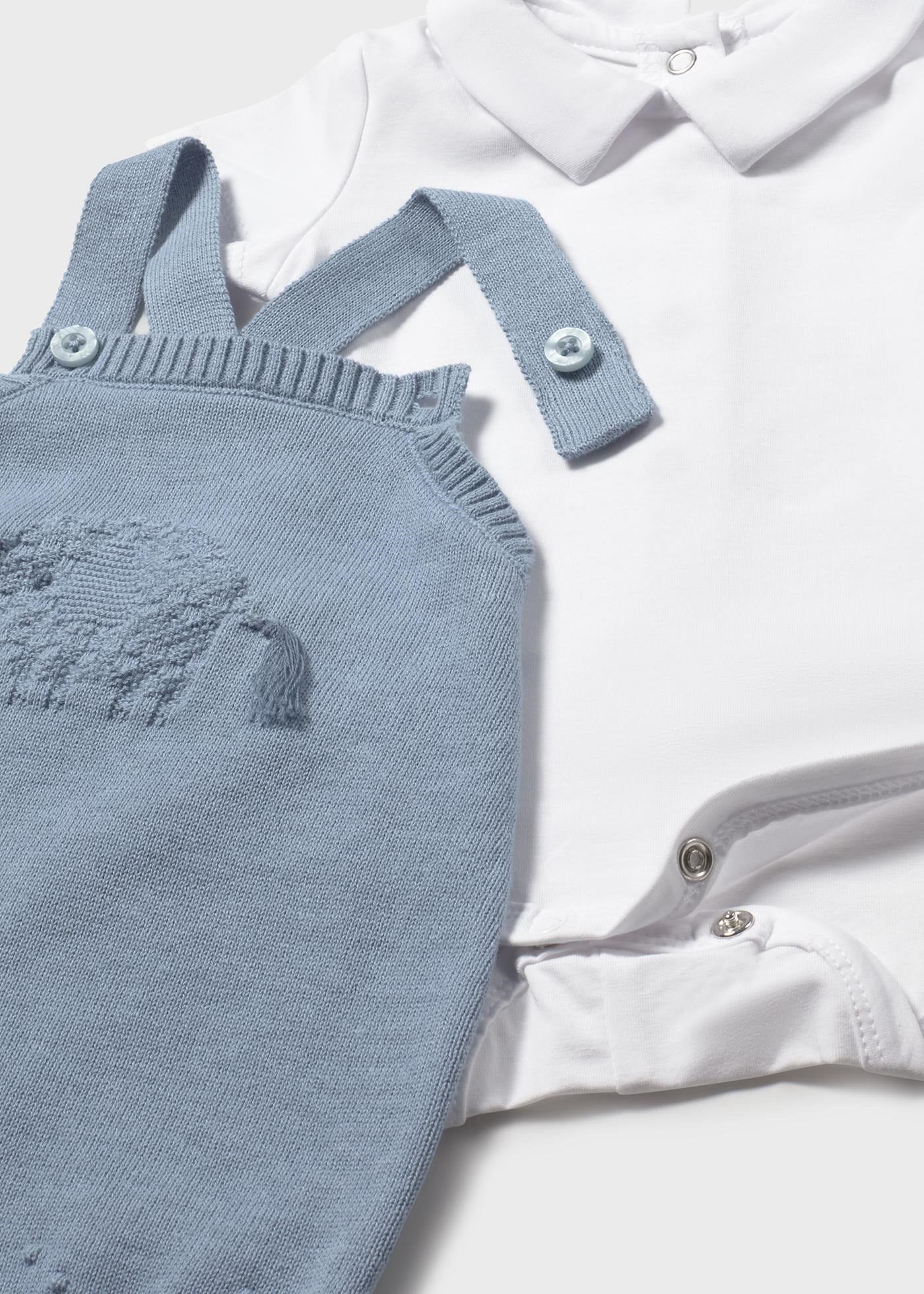 Mayoral Newborn Baby Boy Mercerized Overalls Blue