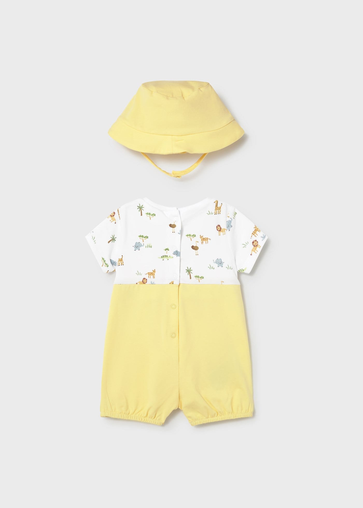 Mayoral Newborn Baby Boy Shorts, Overalls and Hat Set, Yellow