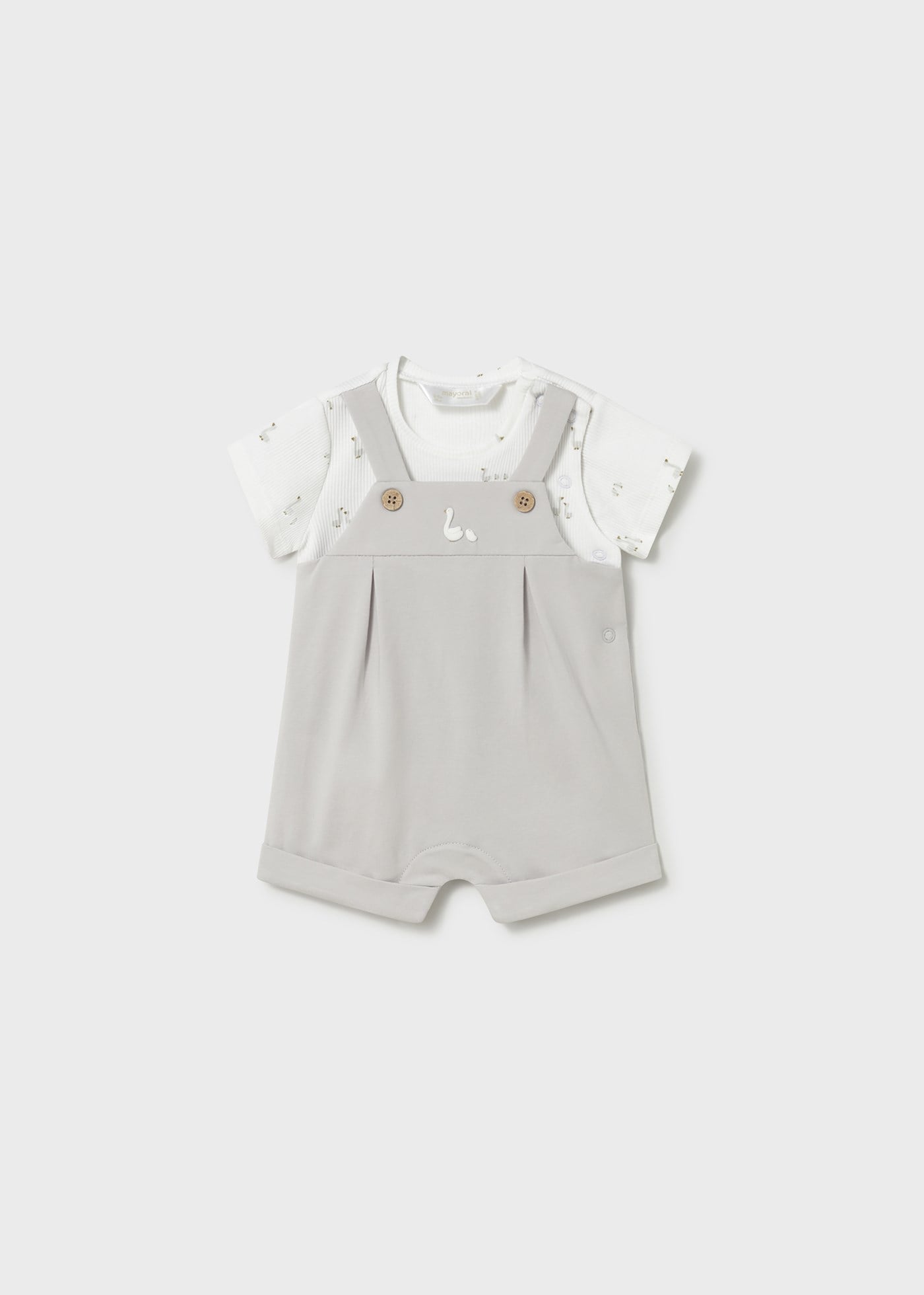 Mayoral Newborn Baby Boy Shorts Romper Grey