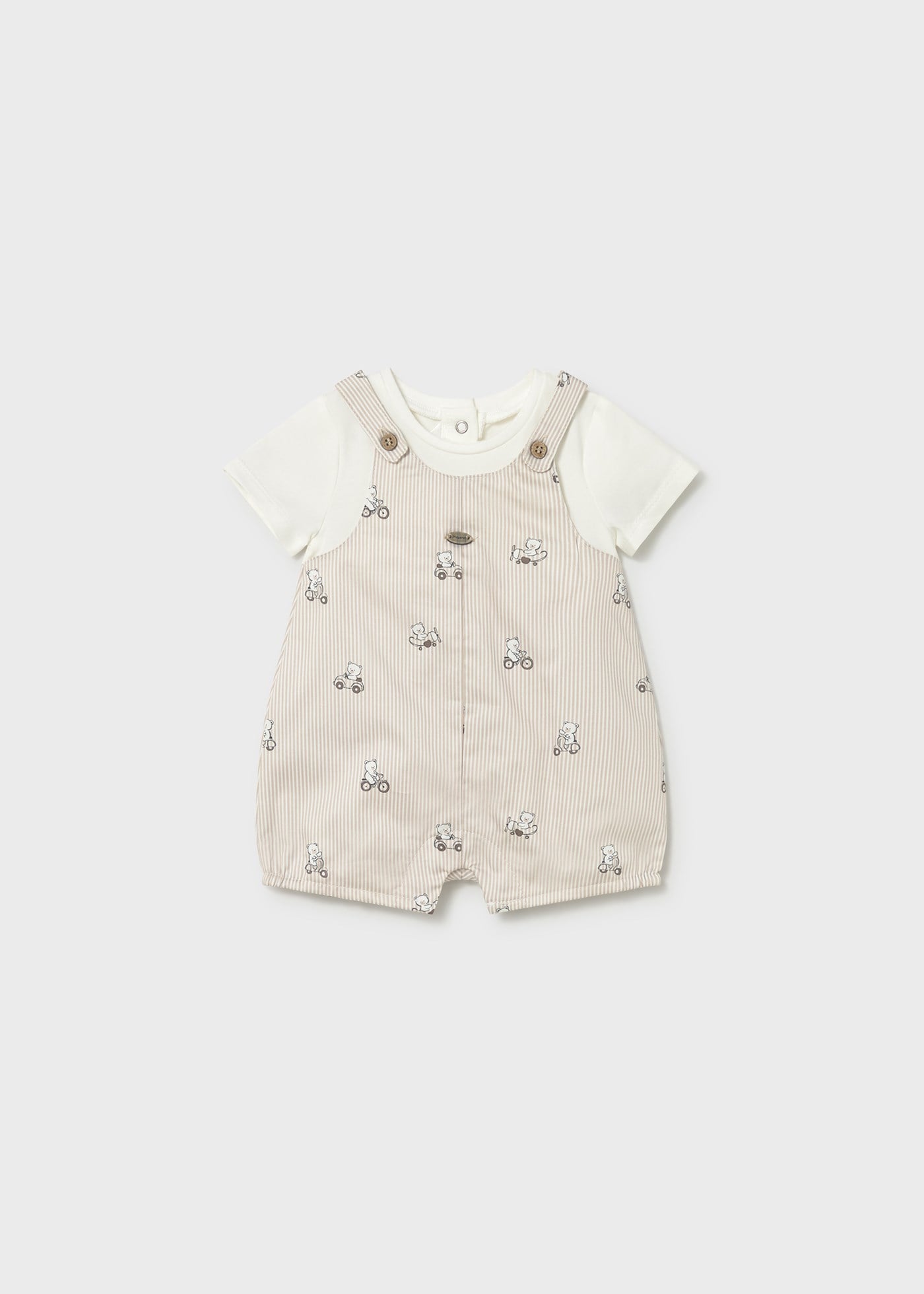 Mayoral Newborn Baby Boy Overalls Beige