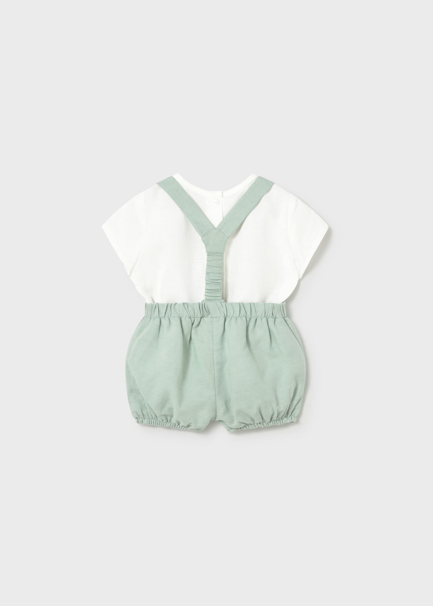 Mayoral Newborn Baby Boy Linen Jumpsuit Set Green