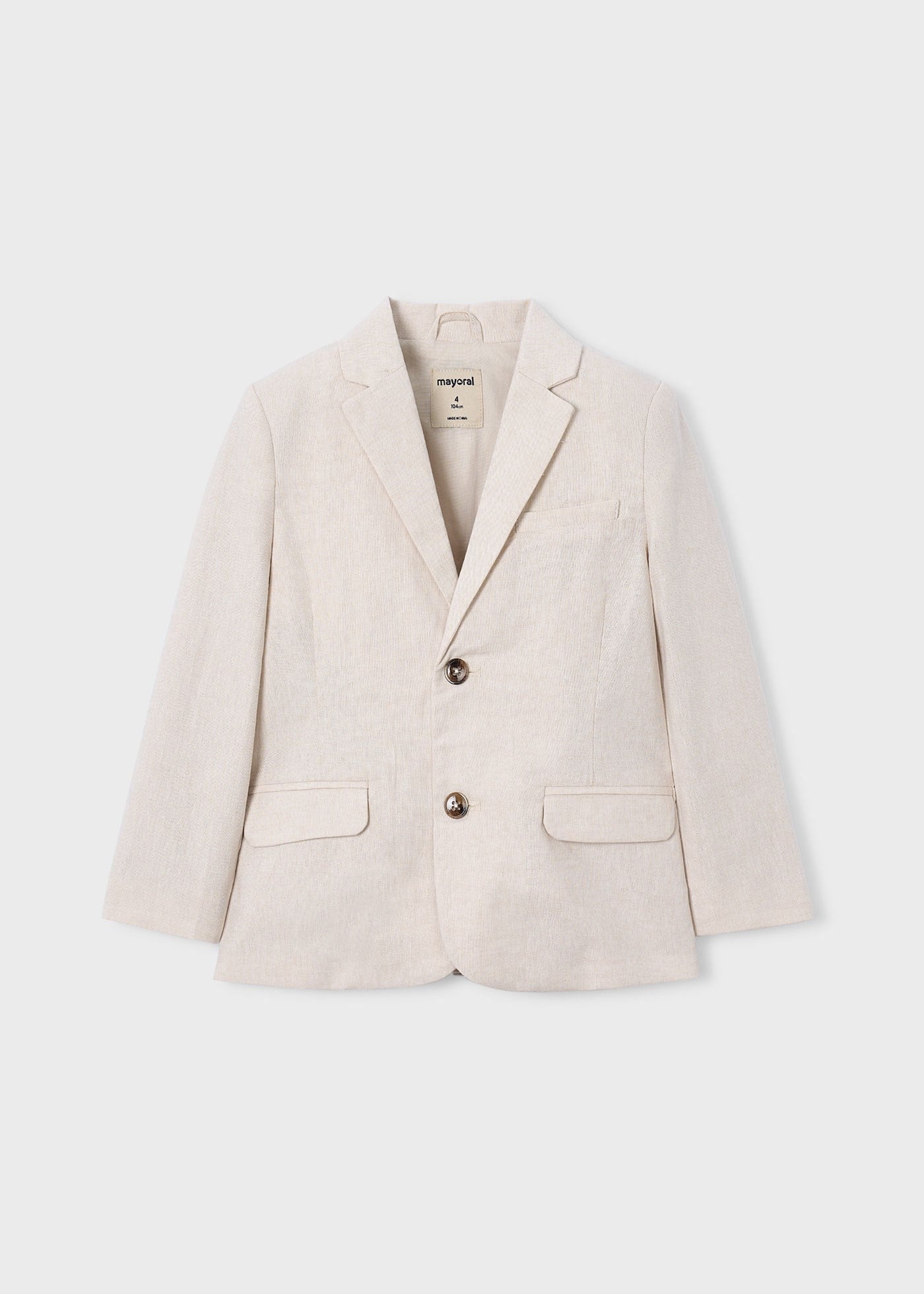 Mayoral Boys' Linen Jacket, Beige