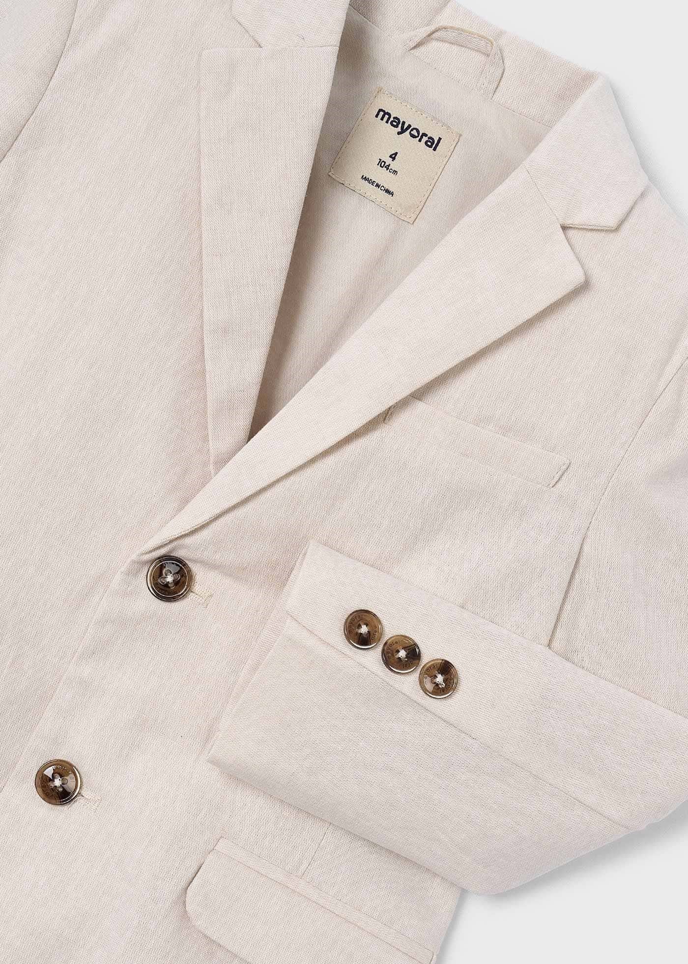 Mayoral Boys' Linen Jacket, Beige