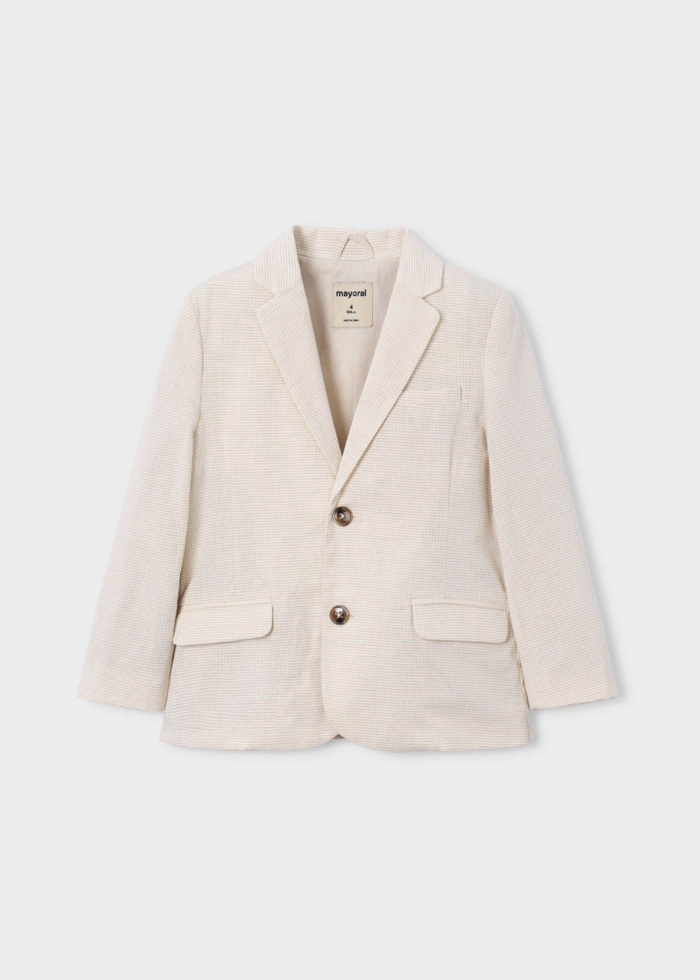Mayoral Boys' Linen Jacket, Cream